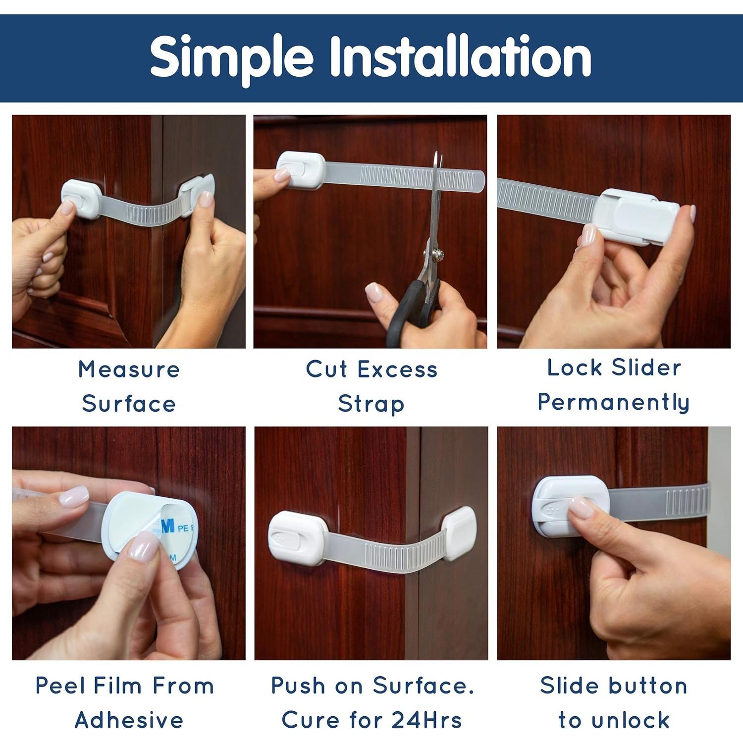 Cerraduras de Seguridad para Gabinetes Wittle - 8 Piezas Ajustables