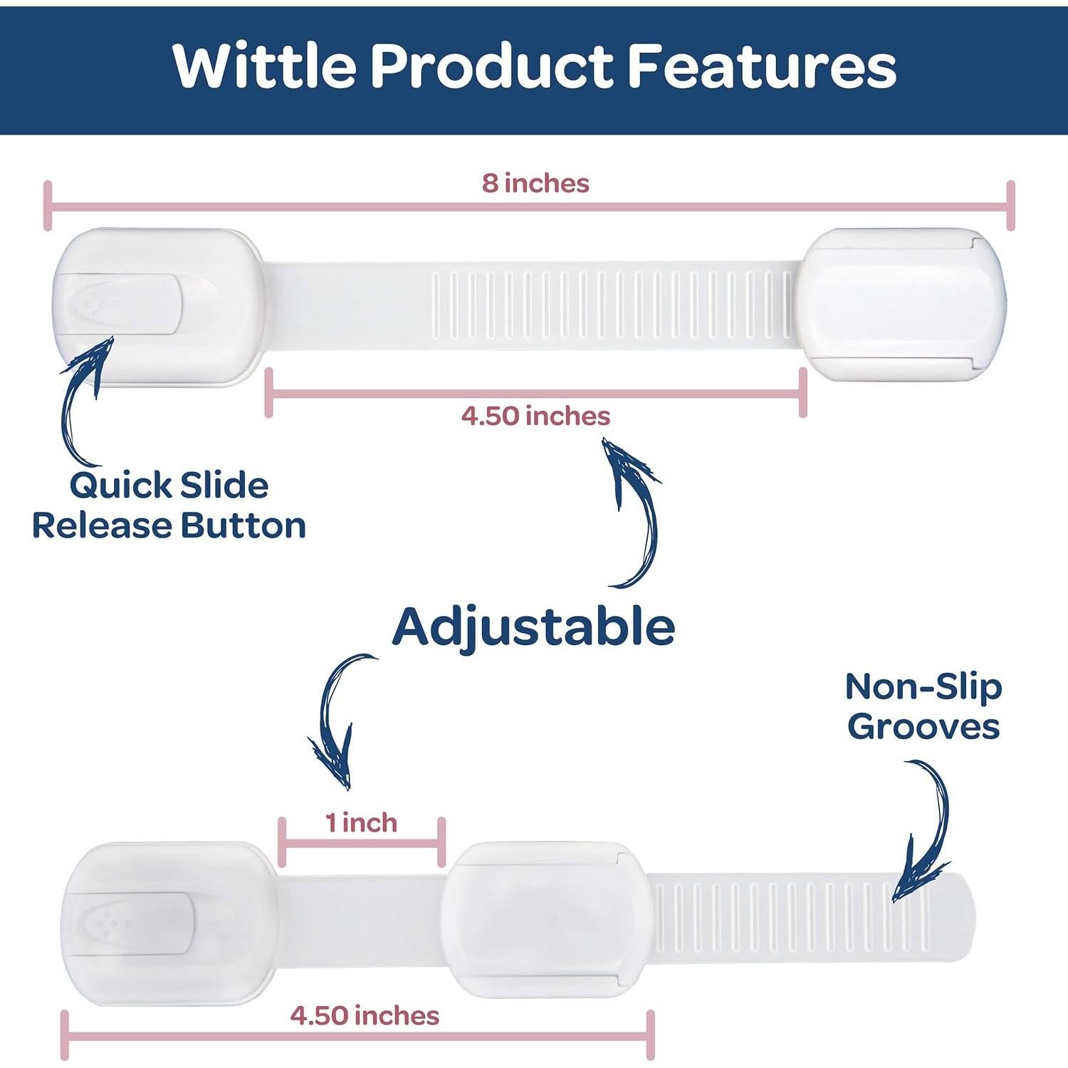 Cerraduras de Seguridad para Gabinetes Wittle - 8 Piezas Ajustables