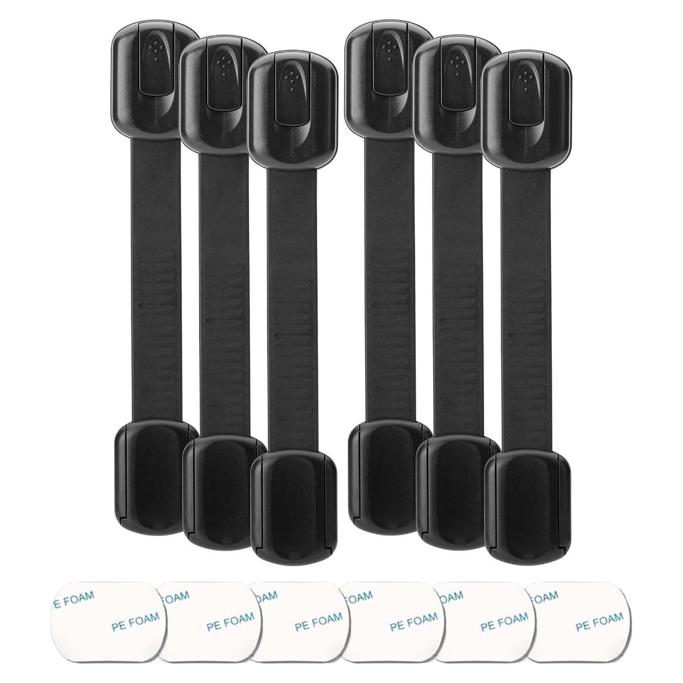 Bloqueos de Gabinete para Bebés 6 Piezas Correas Ajustables