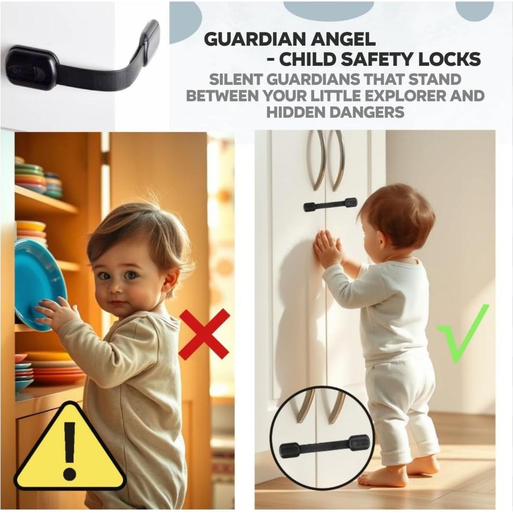 Bloqueos de Gabinete para Bebés 6 Piezas Correas Ajustables