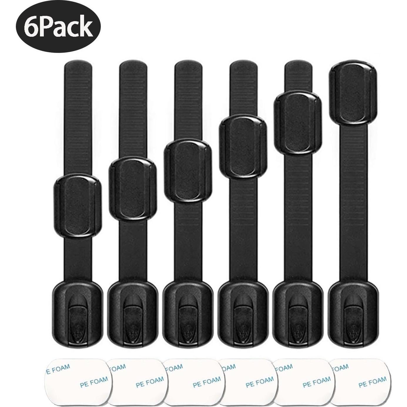 Bloqueos de Gabinete para Bebés 6 Piezas Correas Ajustables