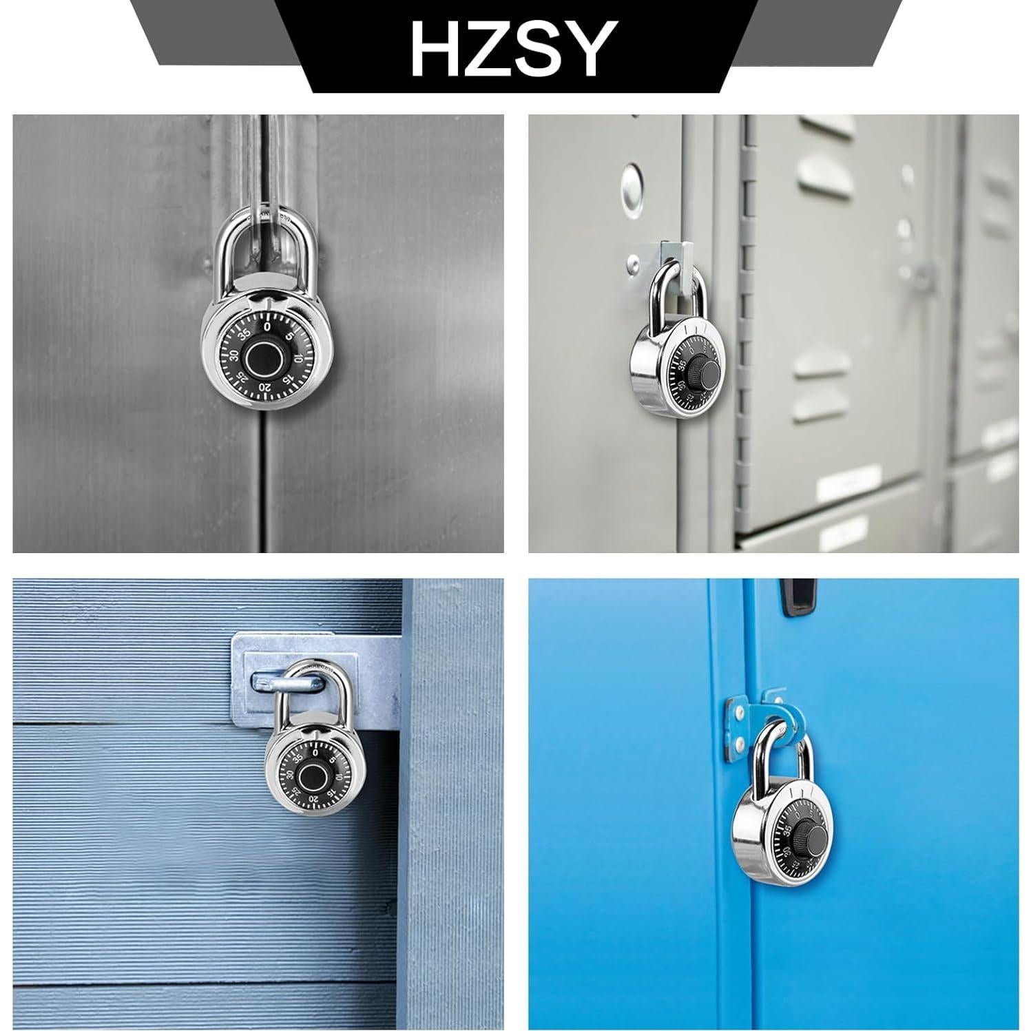 Candado de Combinación HZSY 2" Paquete de 12 para Gimnasio