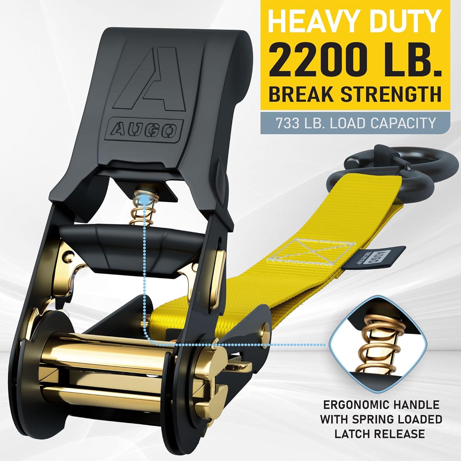 Correas de Tracción Pesadas AUGO 15 Pies 998 kg 4 Piezas