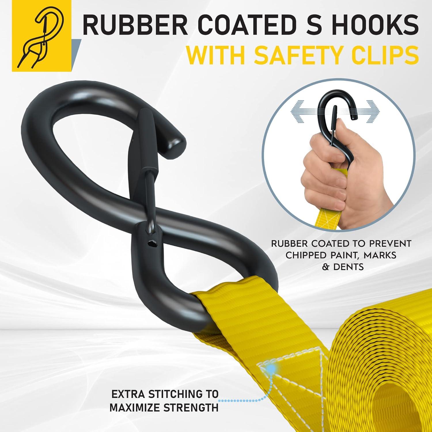 Correas de Tracción Pesadas AUGO 15 Pies 998 kg 4 Piezas