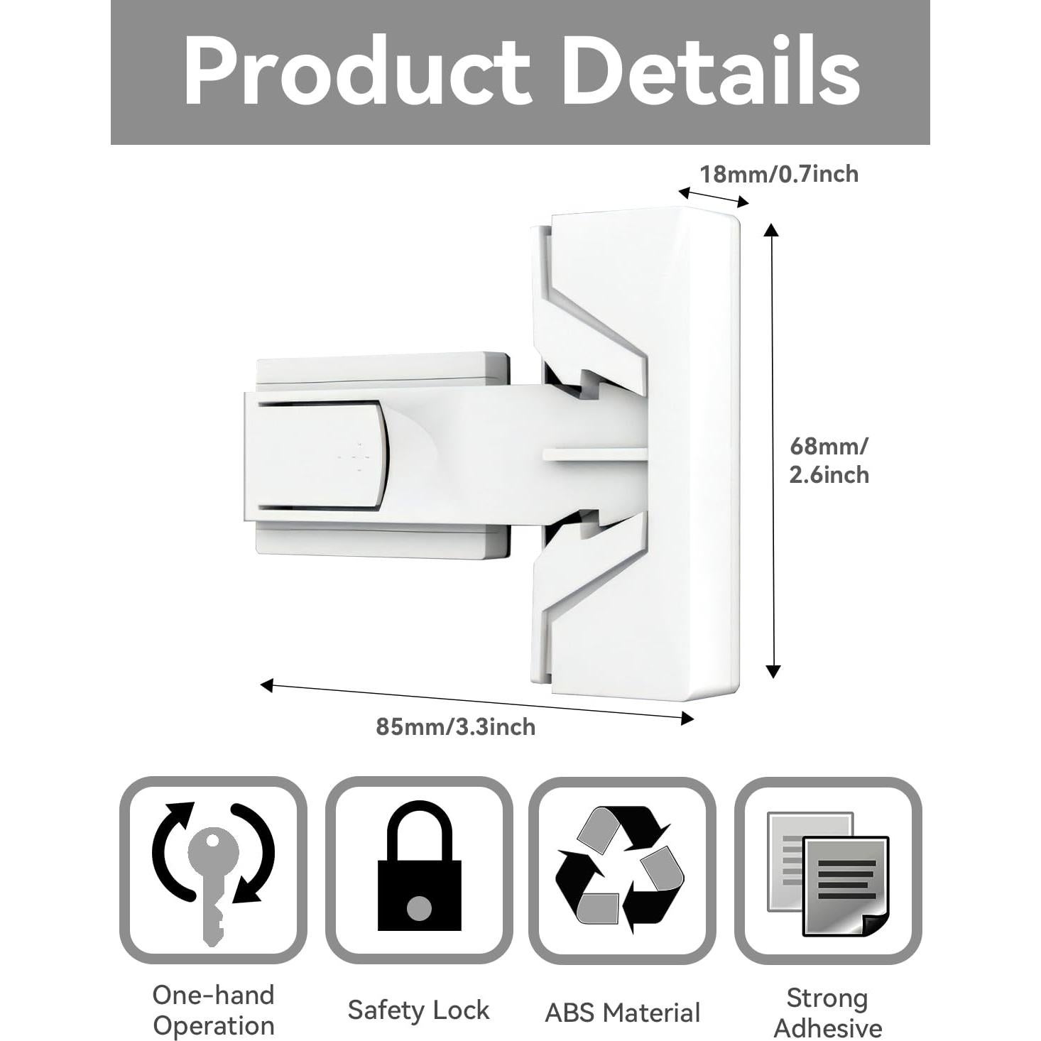 Cerradura de Refrigerador Maveek para Niños - Seguridad Blanca