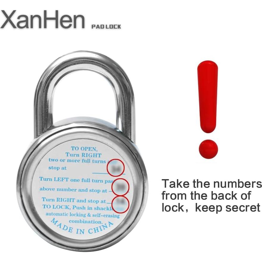 Candados de Combinación Fijos XanHen 50mm, Paquete de 24