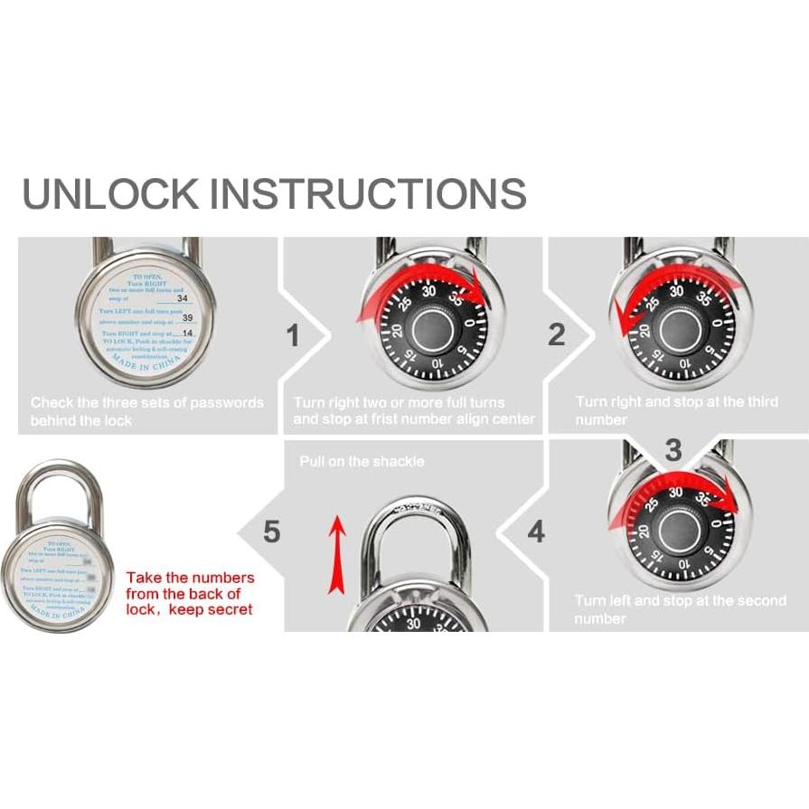 Candados de Combinación Fijos XanHen 50mm, Paquete de 24