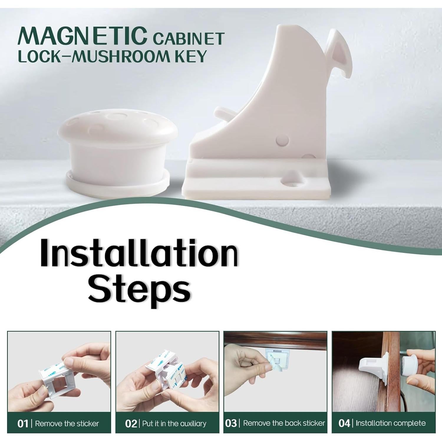 Cerraduras de Seguridad para Gabinetes Infantiles Azzs - Paquete de 10