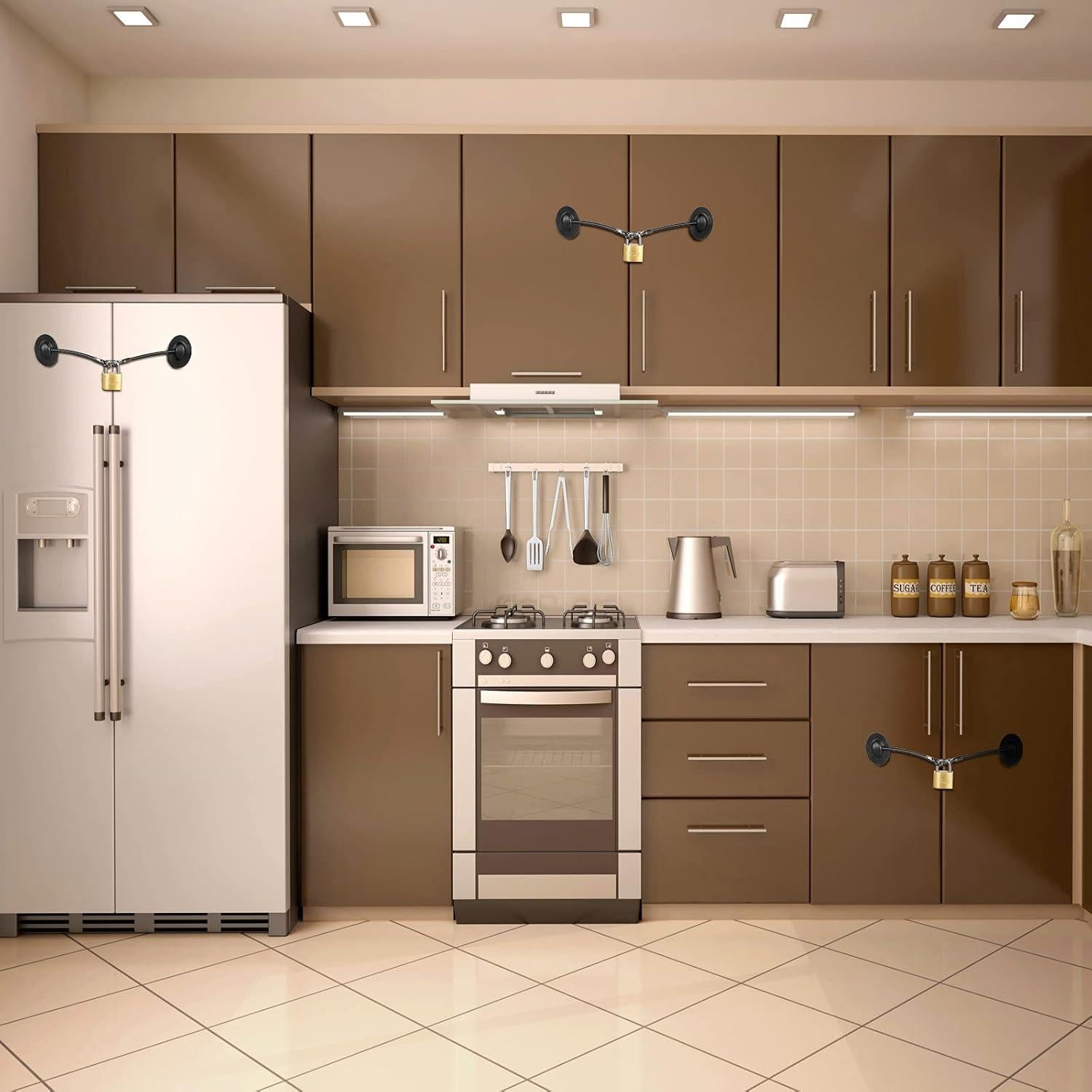 Cerraduras de Refrigerador Hotop 4 Piezas con Llave Seguridad