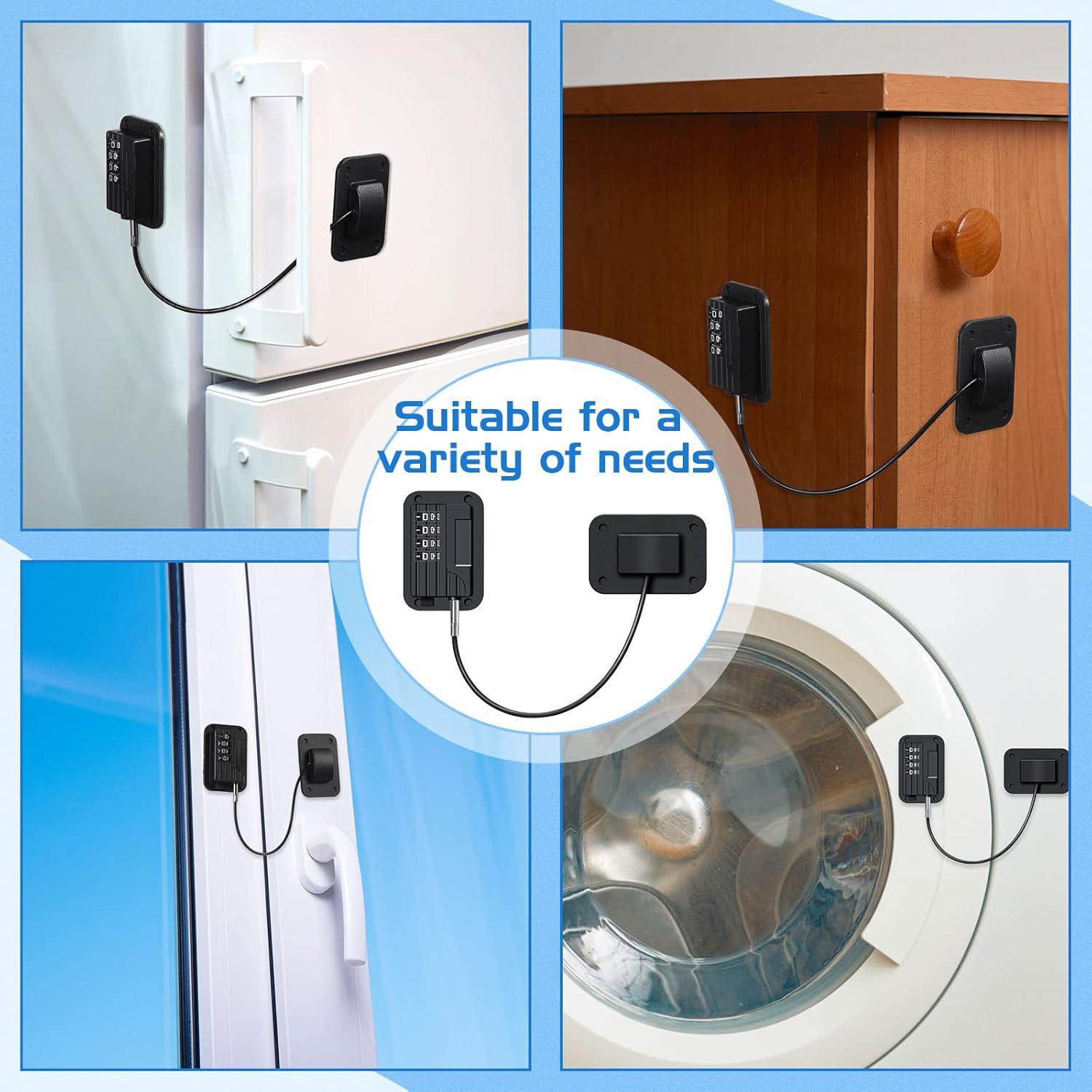 Cerraduras para Refrigerador Zhengmy 4 Pcs Combinación Seguridad