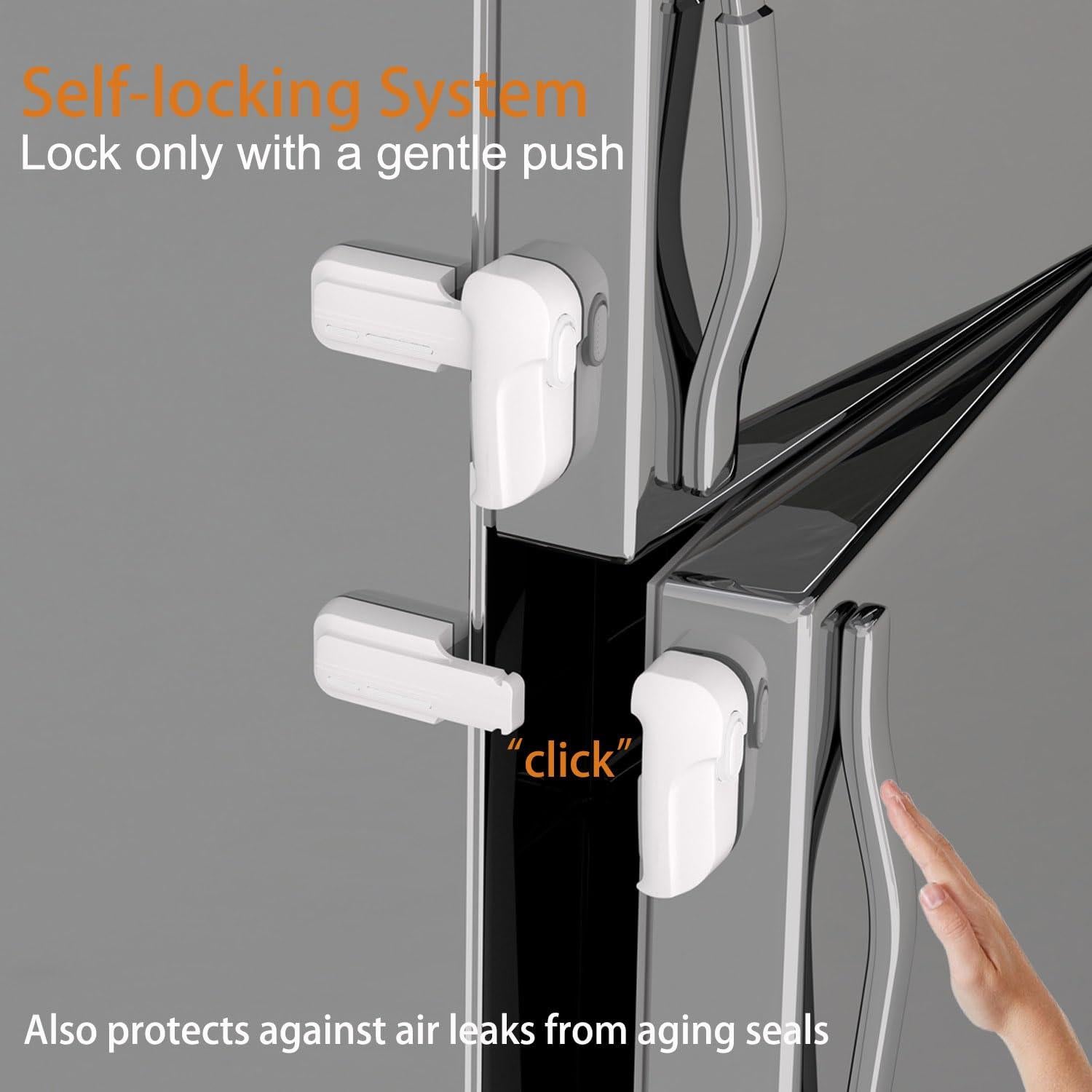 Cerraduras para Refrigerador HEOATH - Paquete de 2, Seguridad Niños