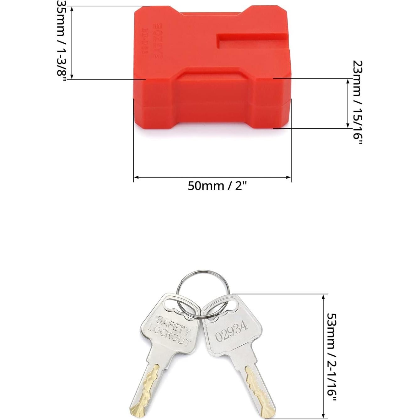 Bloqueo de Enchufe QWORK con Llave - Paquete de 4 Unidades