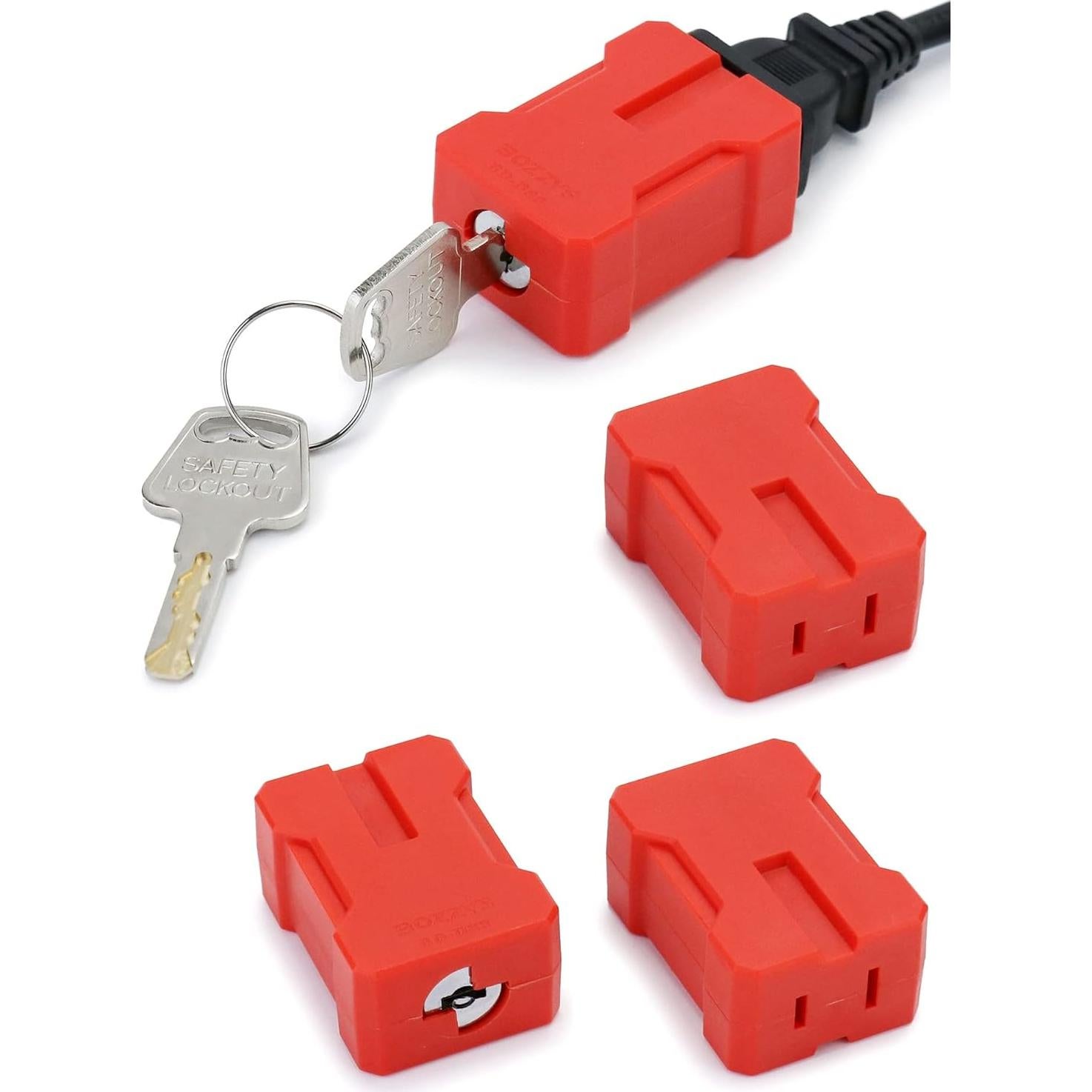 Bloqueo de Enchufe QWORK con Llave - Paquete de 4 Unidades