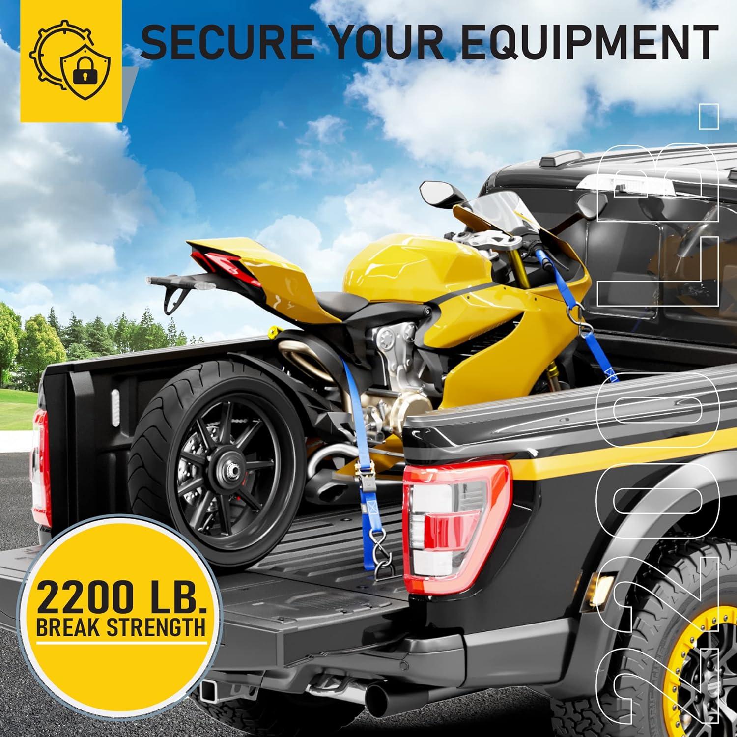 Correas de Amarre AUGO 15 FT 1000 KG con Ganchos de Seguridad