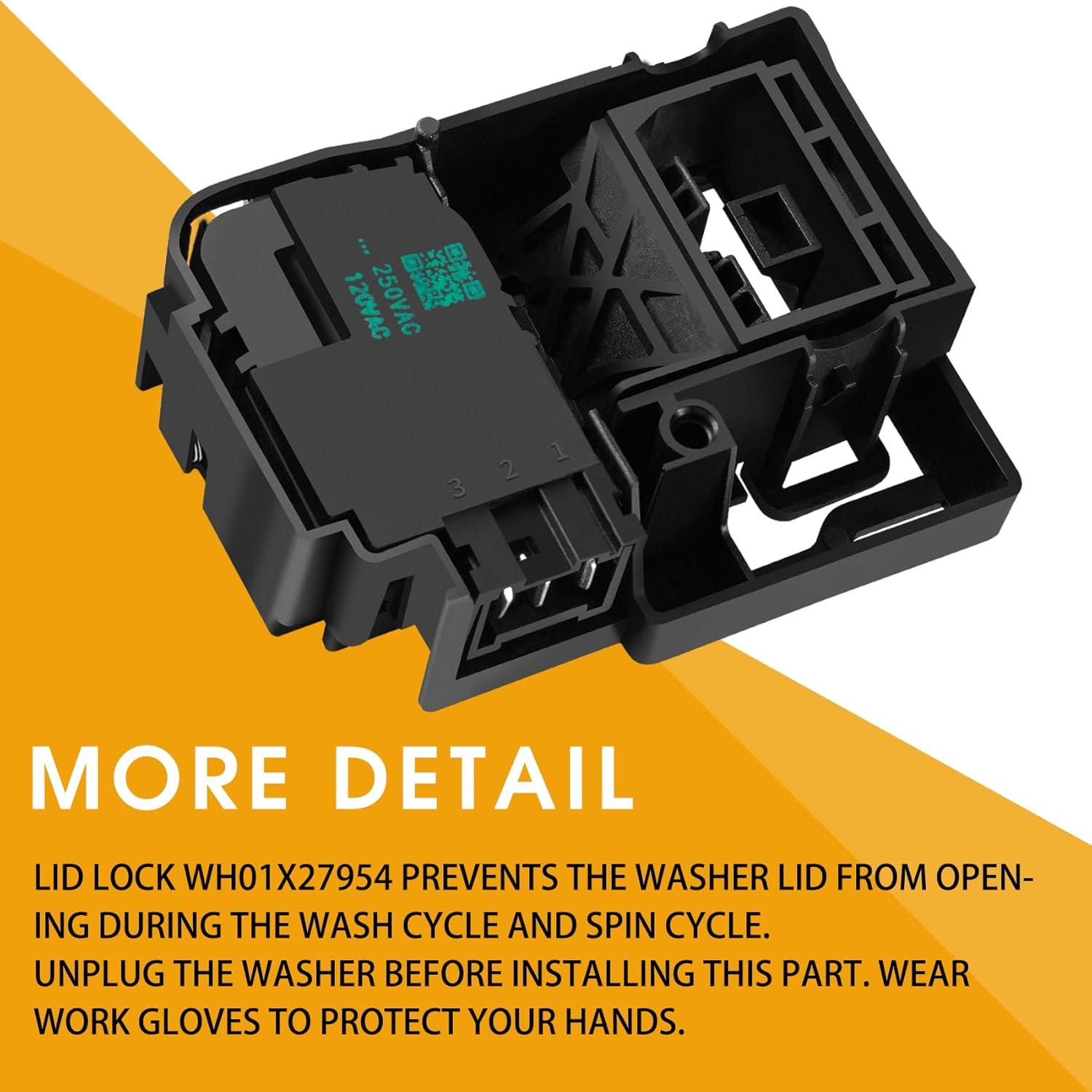 Interruptor de bloqueo de tapa de lavadora Saiyugty WH01X27954