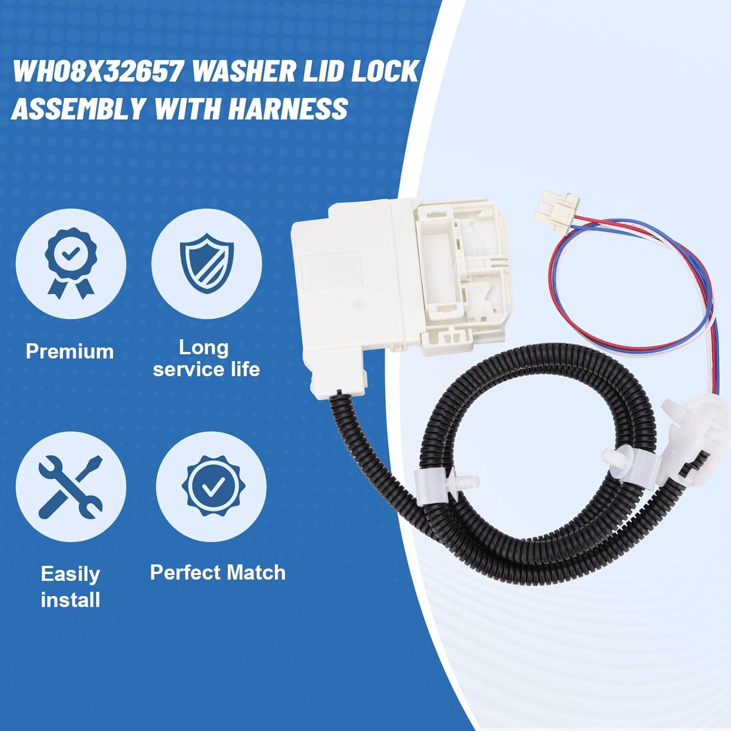 Conjunto de bloqueo de tapa de lavadora GE WH08X32657