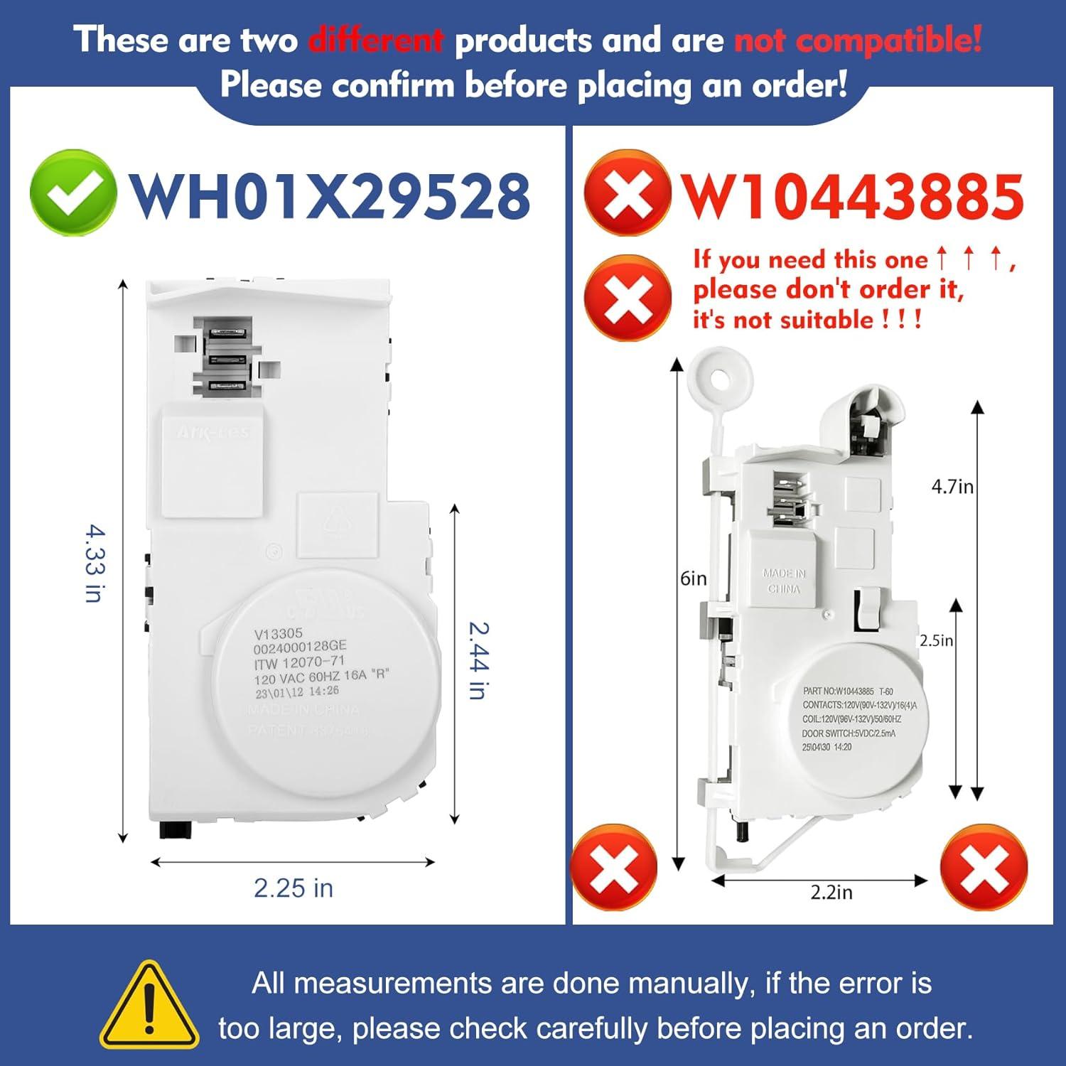 Cerradura de Puerta de Lavadora Garsoo WH01X29528 120V