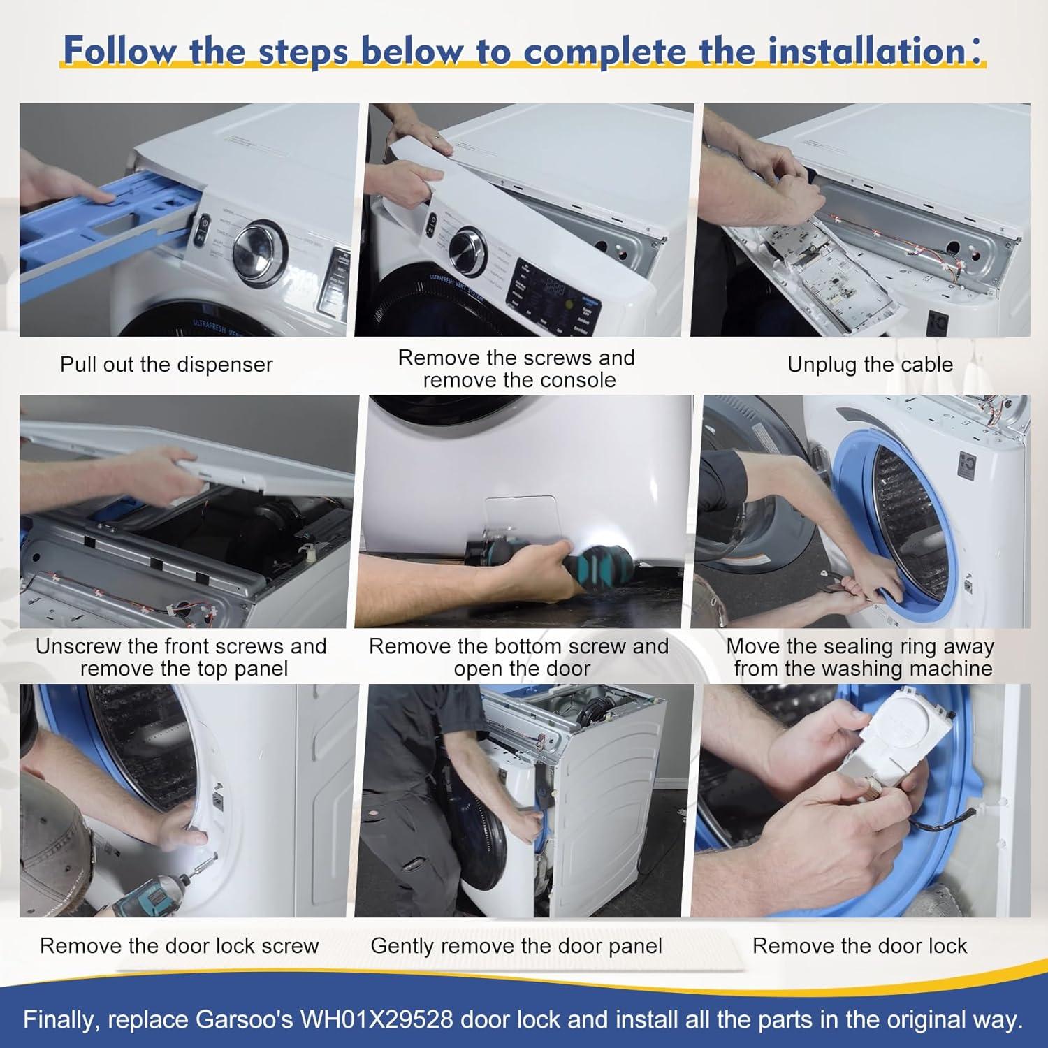 Cerradura de Puerta de Lavadora Garsoo WH01X29528 120V