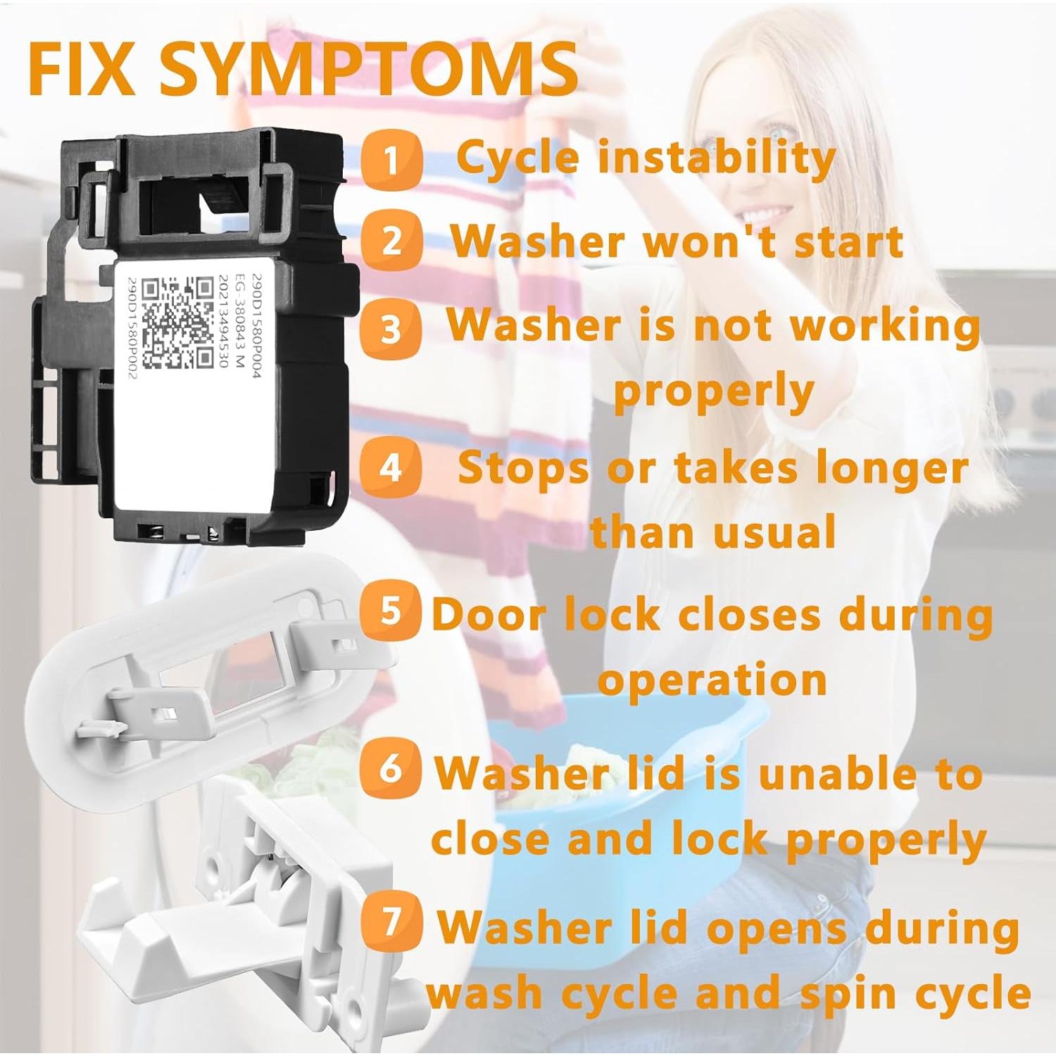 Kit de Bloqueo de Tapa de Lavadora Cykemo WH01X27954