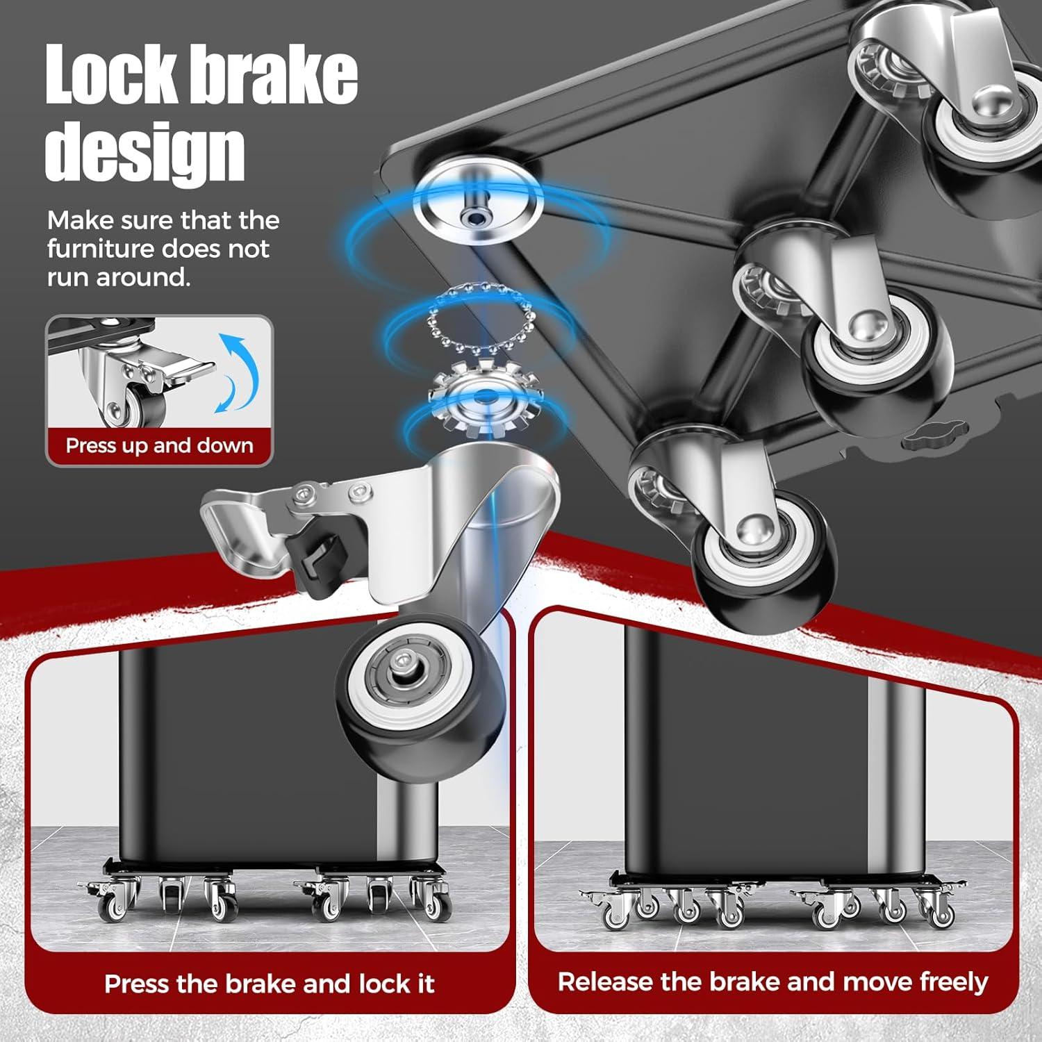 Dolly de Muebles 1360kg Loyal Tiger 16.26cm 5 Ruedas Negro
