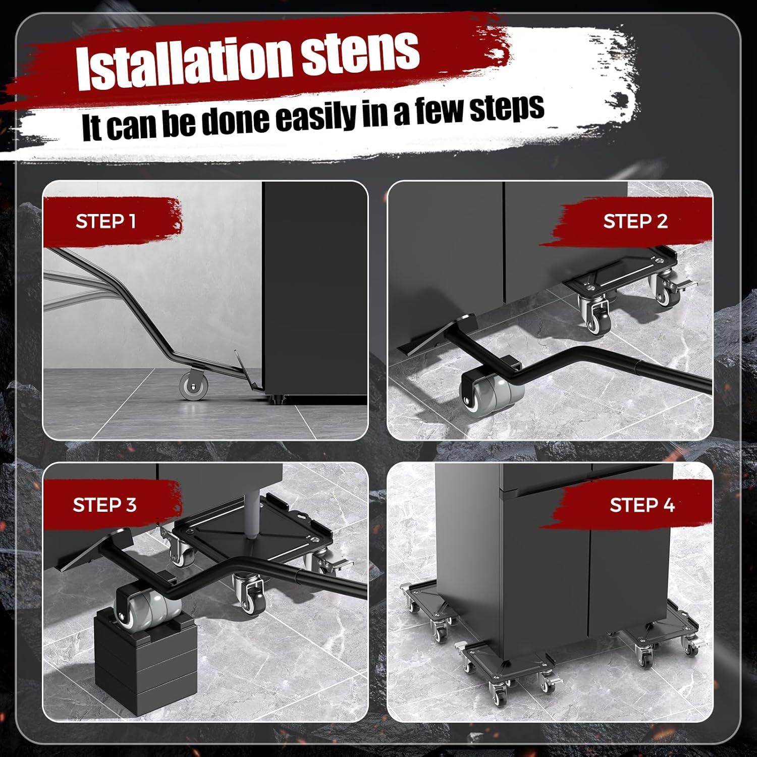 Dolly de Muebles 1360kg Loyal Tiger 16.26cm 5 Ruedas Negro