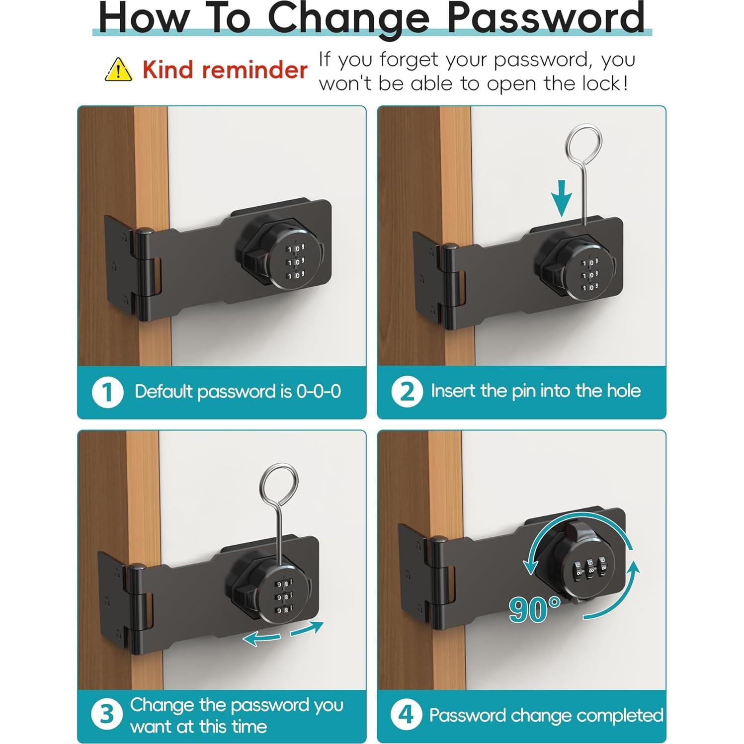 Cerradura de Combinación I-EASYDWW HZ2304001 Negra para Gabinete