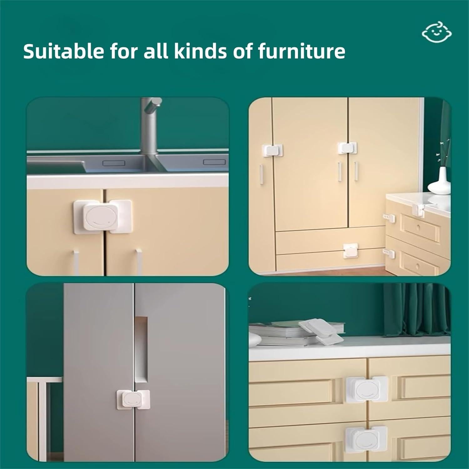 Cerraduras de Seguridad para Niños Ptazucv - 6 Paquetes