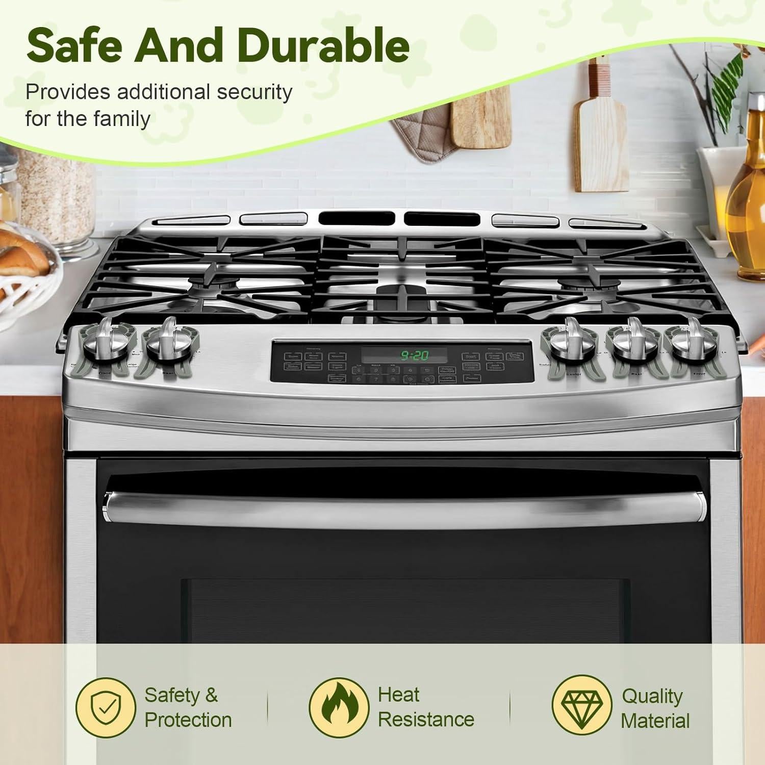 Bloqueos de Perillas de Estufa a Prueba de Bebés - 5 Unidades Gris