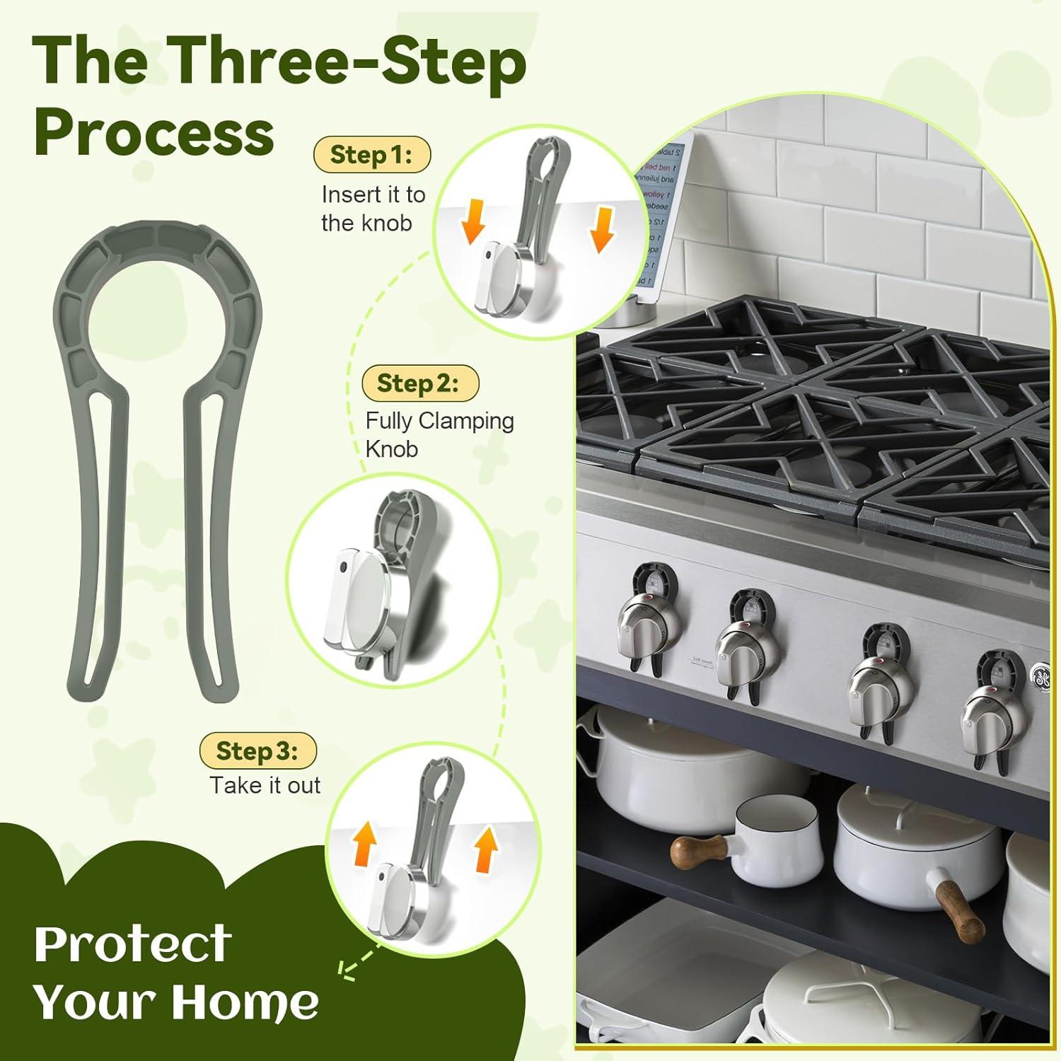 Bloqueos de Perillas de Estufa a Prueba de Bebés - 5 Unidades Gris