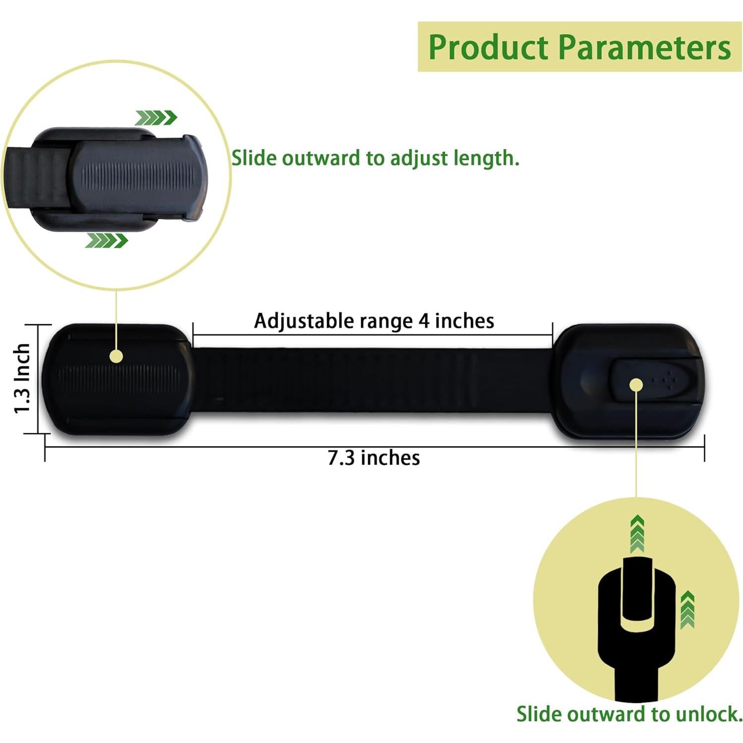 Cabinet Locks Provide Effective Baby Proofing - No Screws and Magnets Required Multi-purpose Suitable for Furniture Ovens Drawers Kitchens Toilet Seats (B - Black, 1 pack of 6)