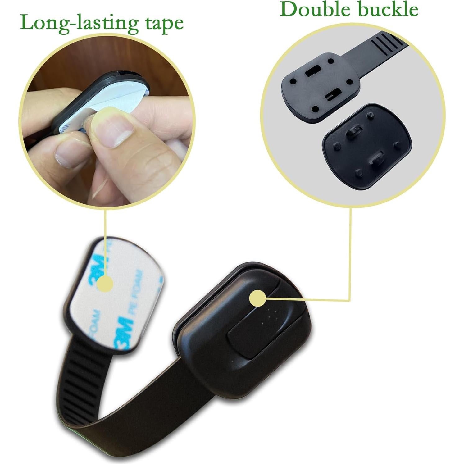 Cabinet Locks Provide Effective Baby Proofing - No Screws and Magnets Required Multi-purpose Suitable for Furniture Ovens Drawers Kitchens Toilet Seats (B - Black, 1 pack of 6)