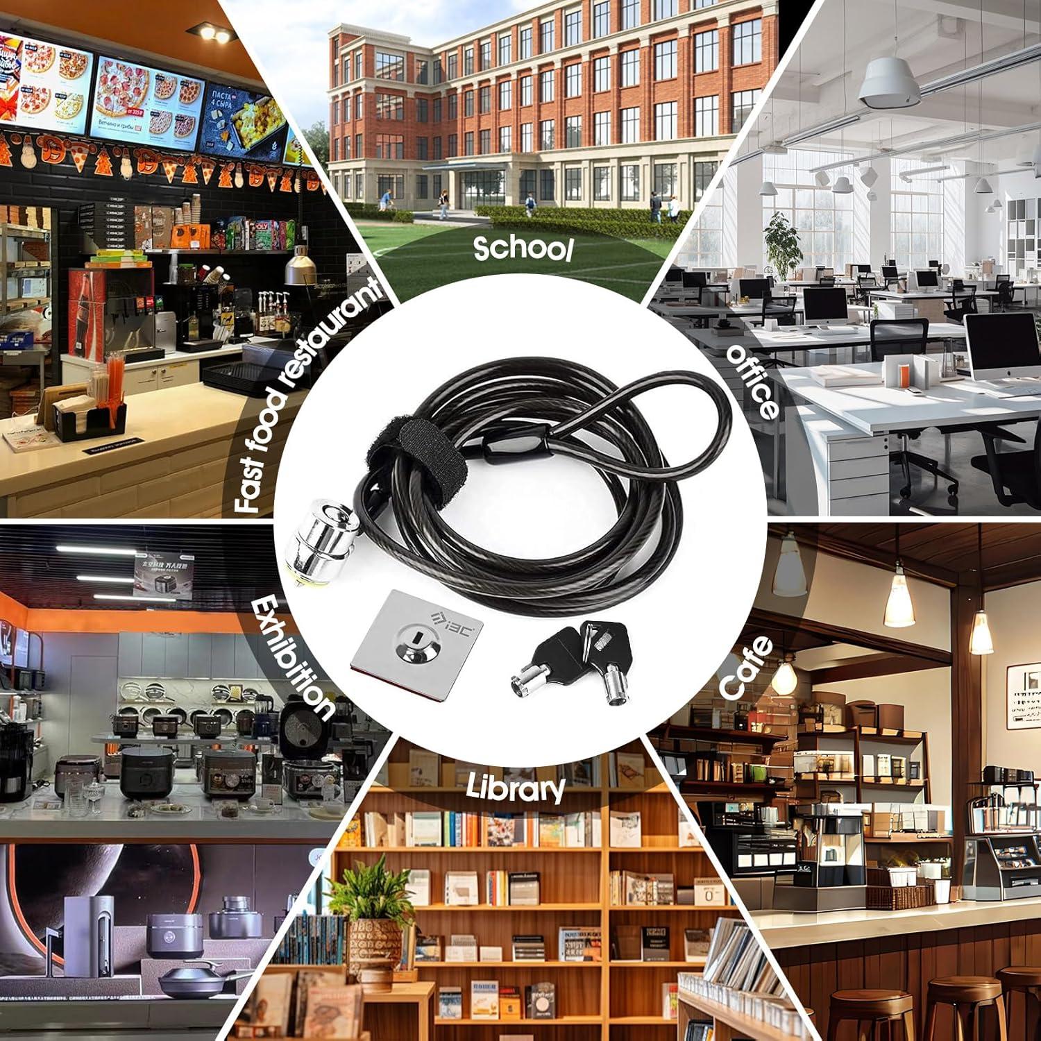 Candado de Cable Antirrobo I3C 10 Paquetes 1.98m Seguridad