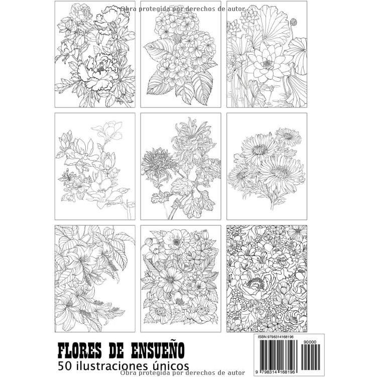 Libro para Colorear: FLORES DE ENSUEÑO. Libro para Colorear de Adultos (Spanish Edition)