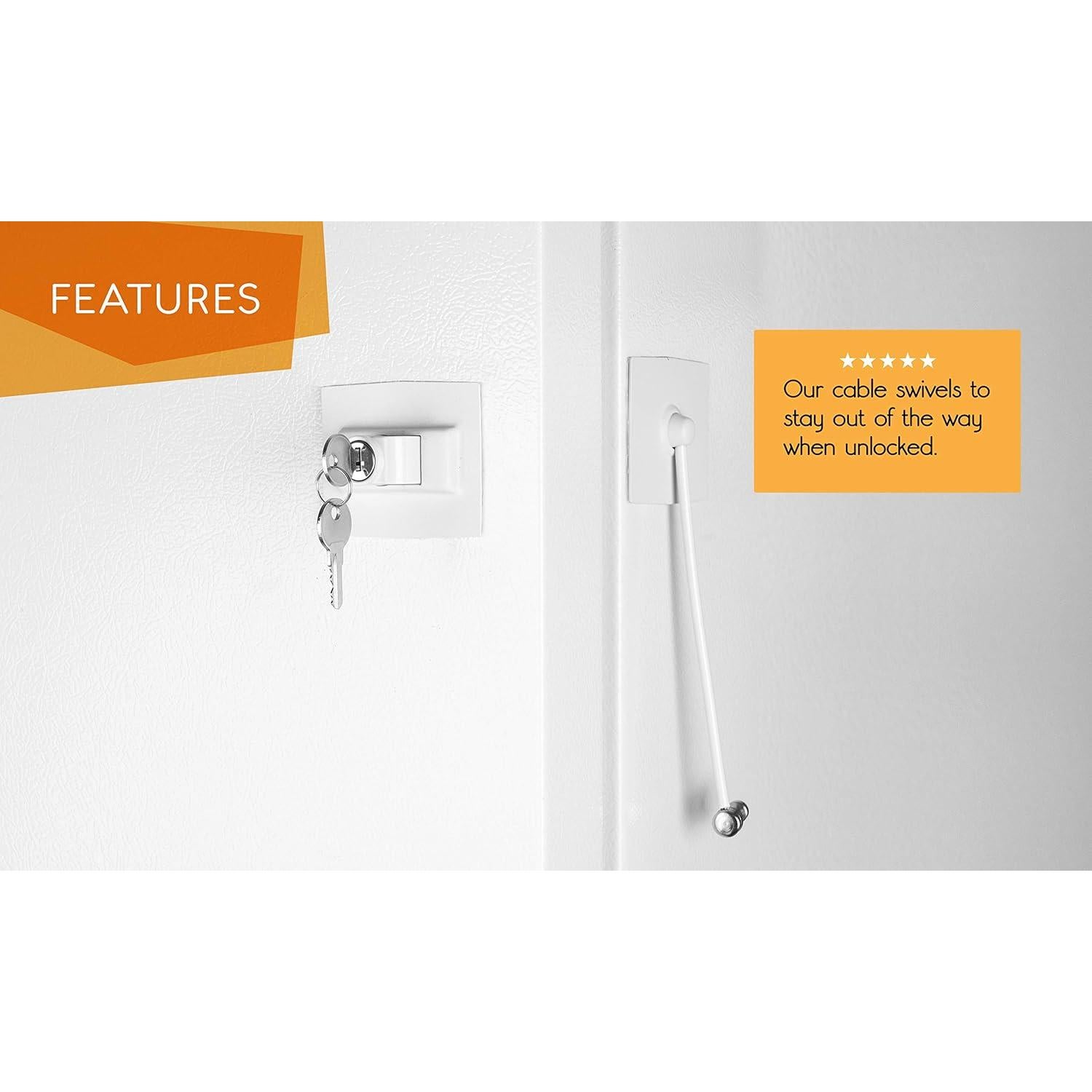 Cerradura de Refrigerador Guardianite con Llave Blanca