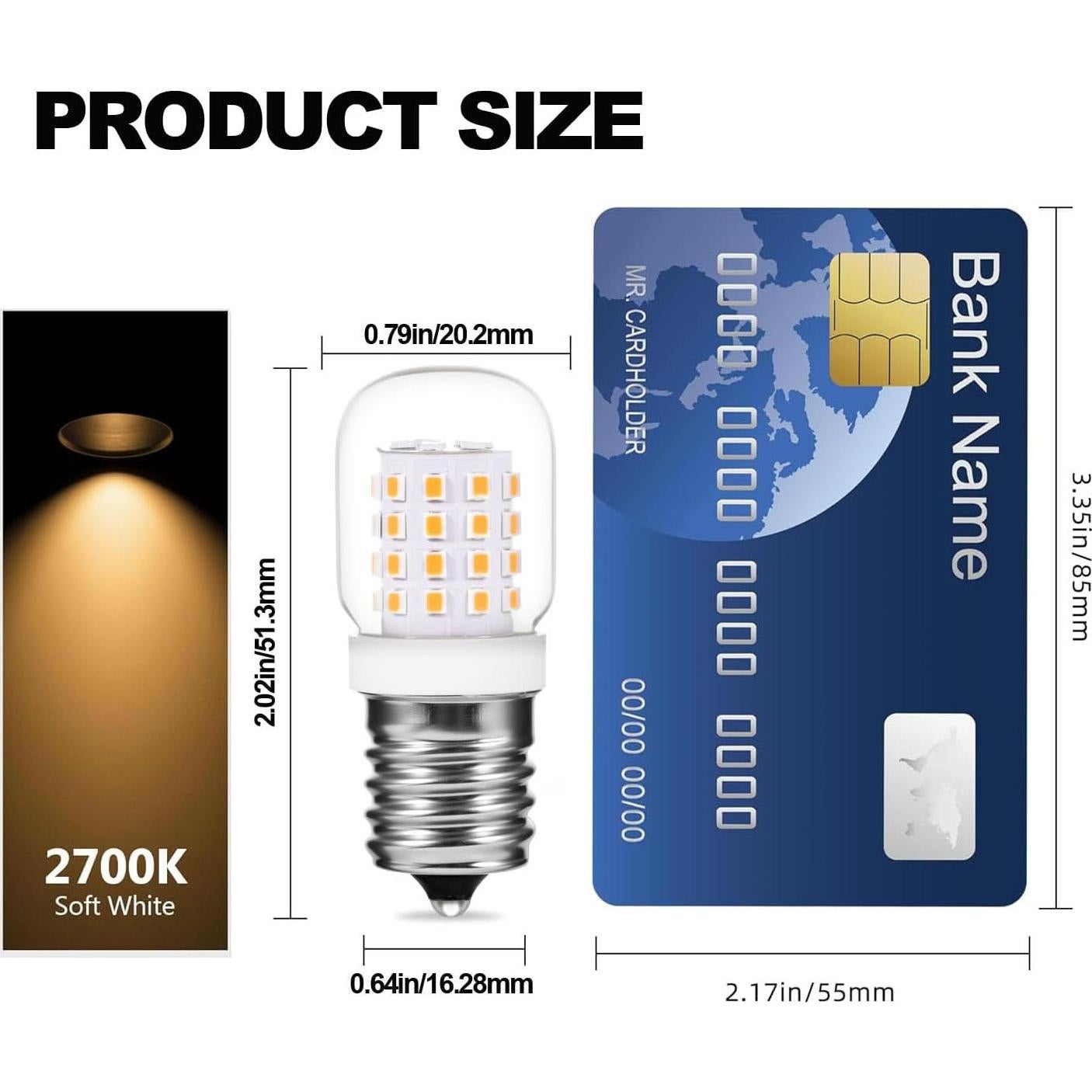 Bombilla E17 3W LED para Microondas Whirlpool 2700K 4 Paquetes