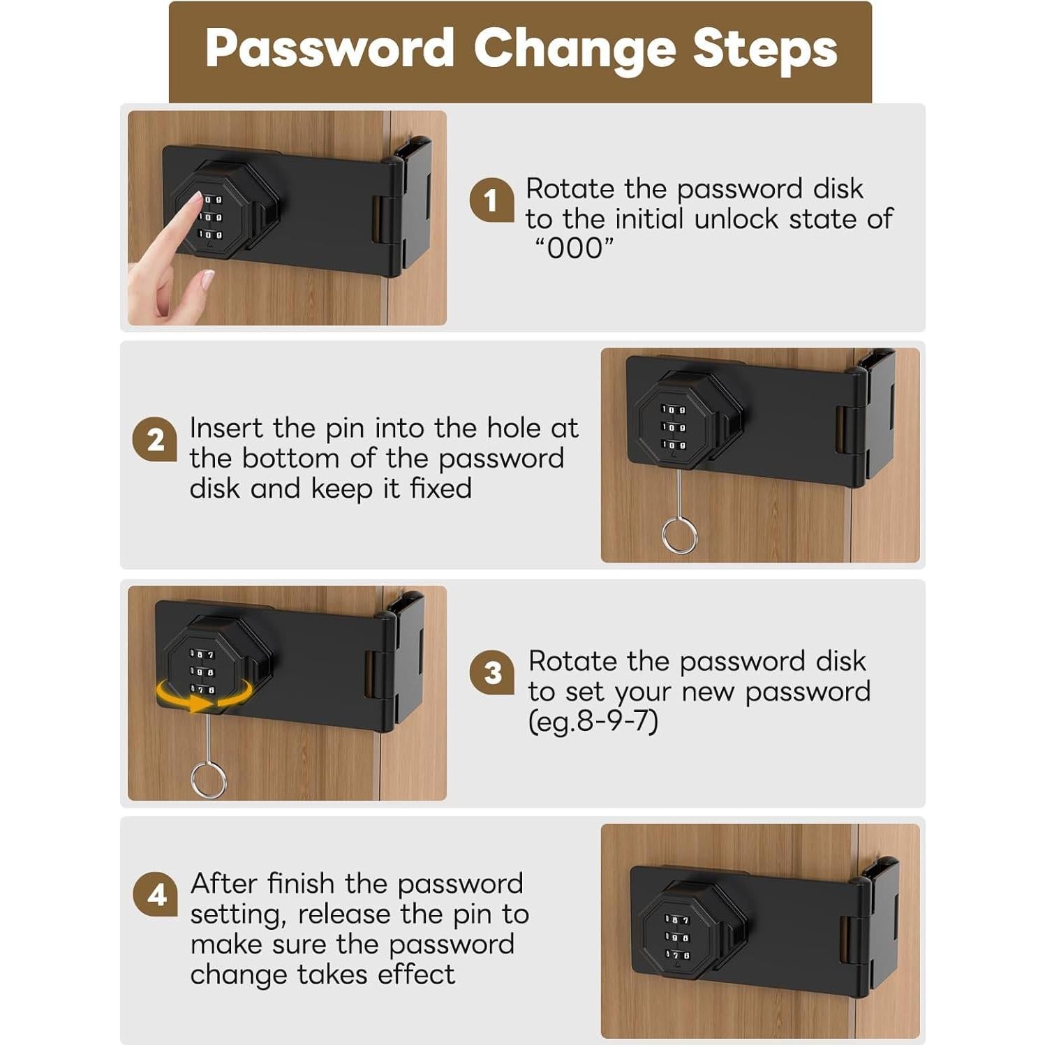Cerradura de Gabinete Anobeyi AI-Code Lock05 Negra con Combinación