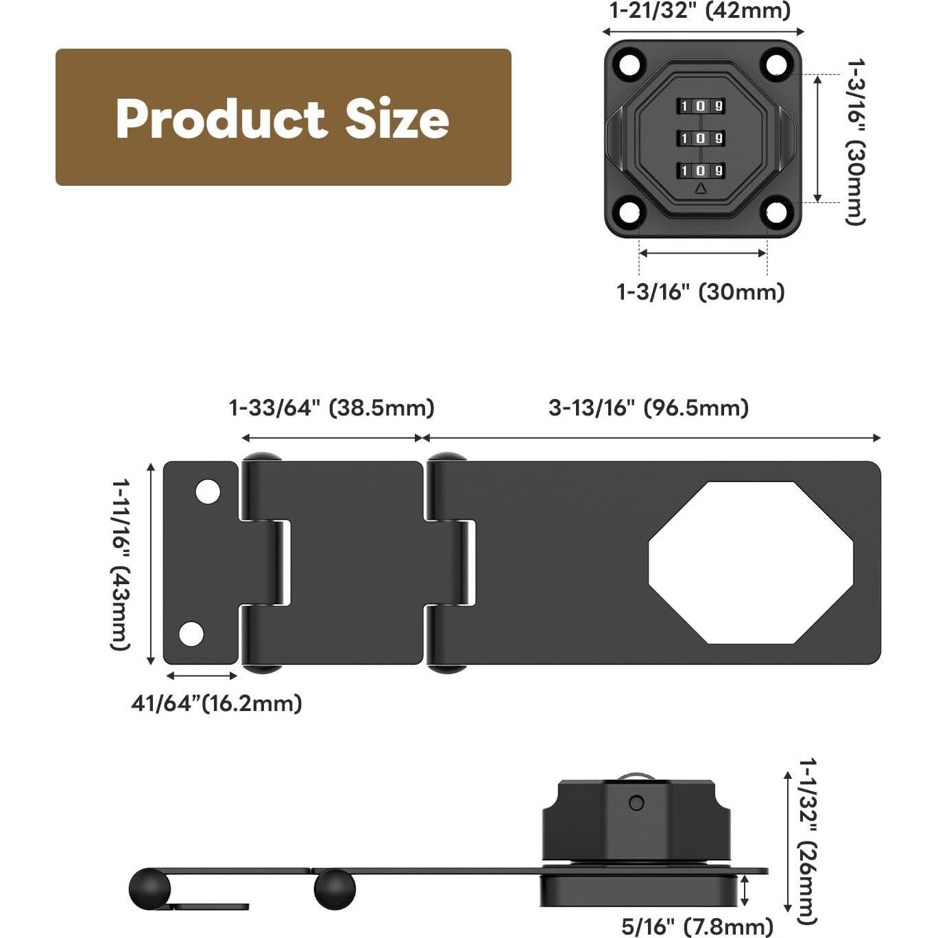 Cerradura de Gabinete Anobeyi AI-Code Lock05 Negra con Combinación