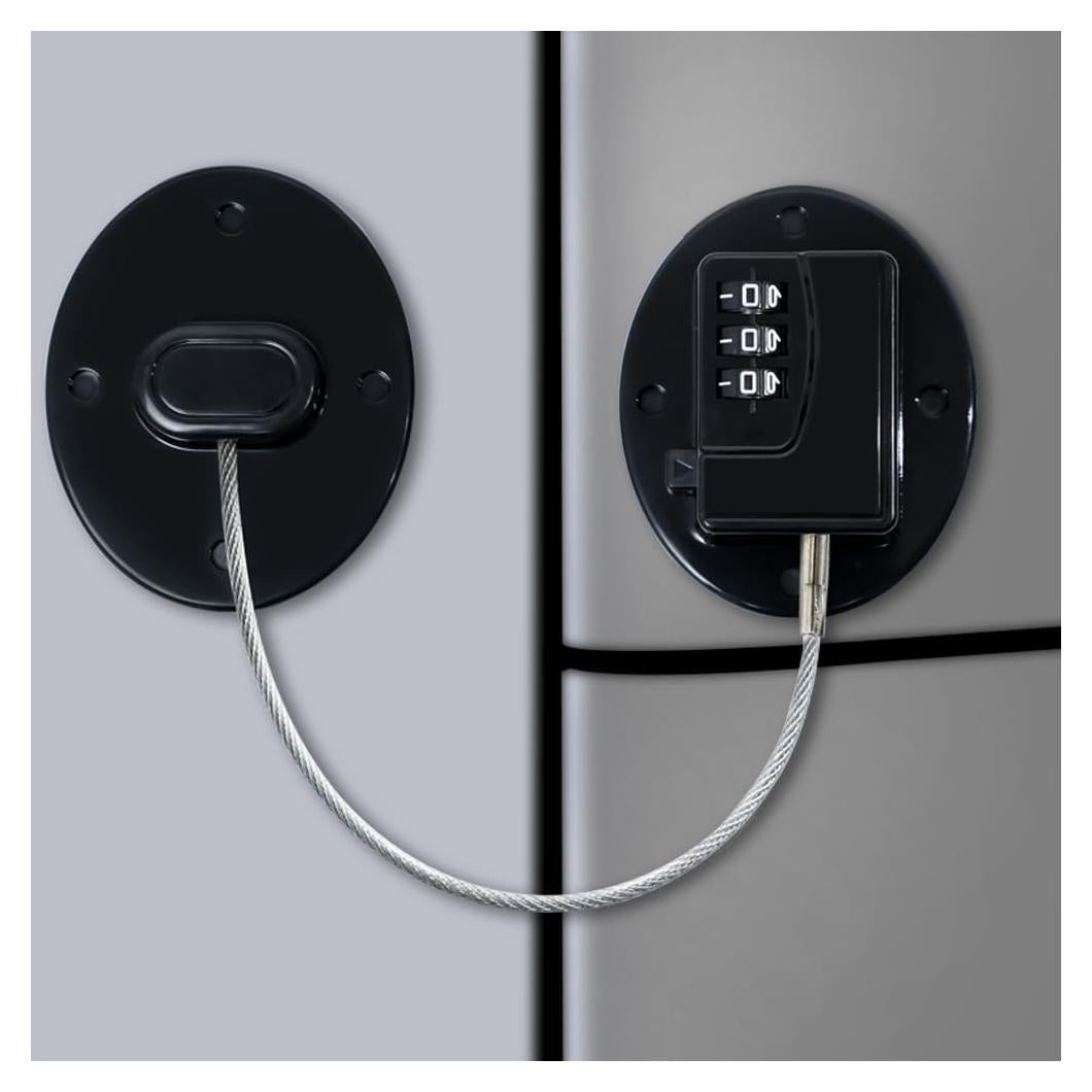 Cerradura de Refrigerador AOSITE Negra - Seguridad Infantil 3 Dígitos