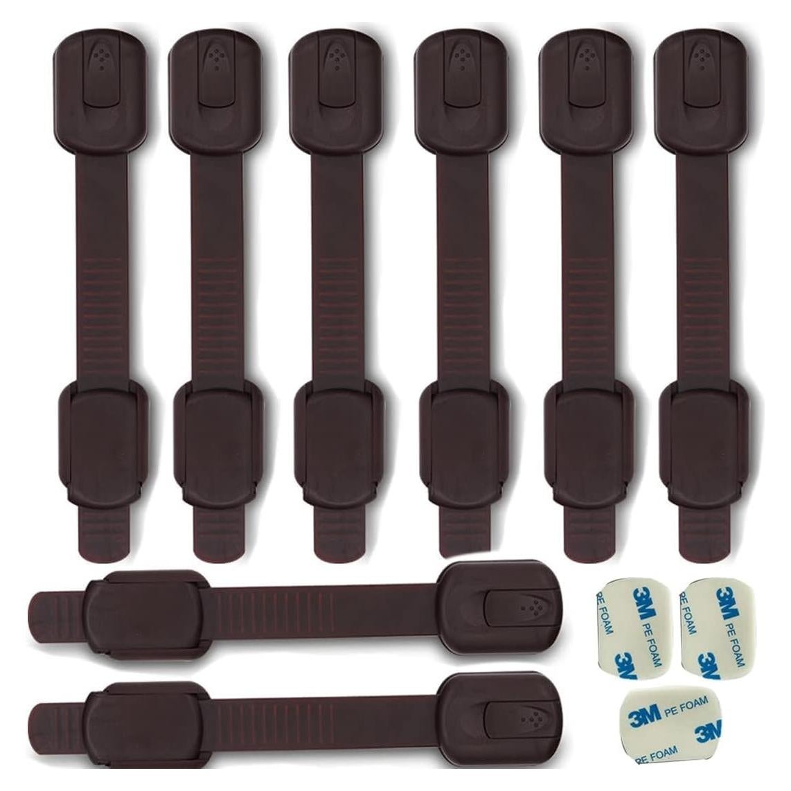 Bloqueos de Seguridad para Gabinetes BAOWEIJD 8 Piezas Marrón