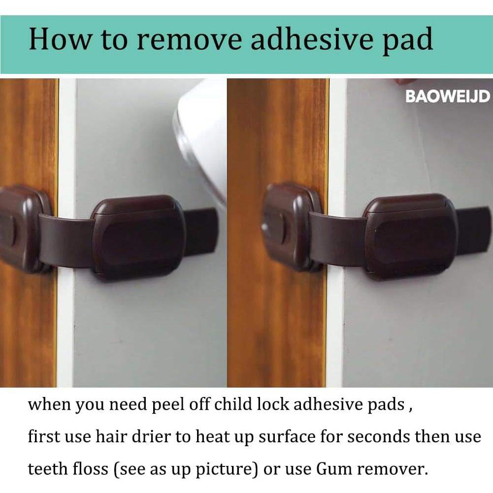 Bloqueos de Seguridad para Gabinetes BAOWEIJD 8 Piezas Marrón