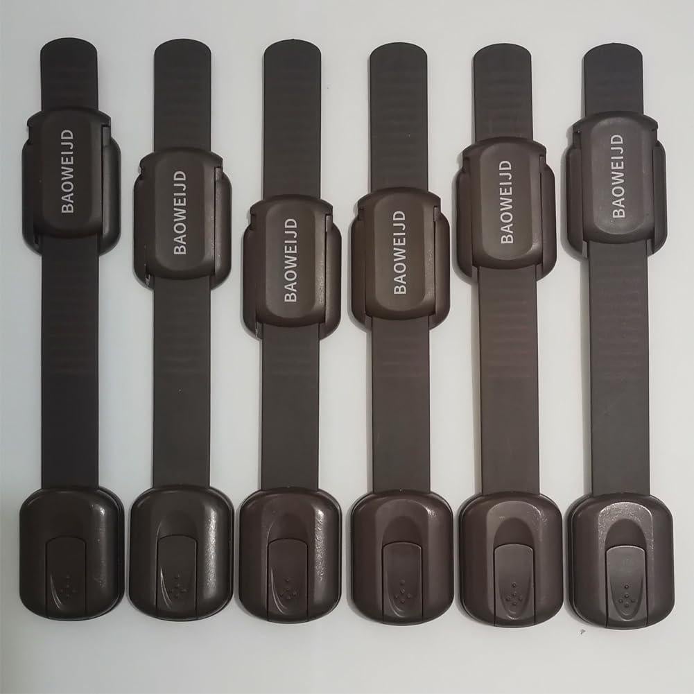Bloqueos de Seguridad para Gabinetes BAOWEIJD 8 Piezas Marrón