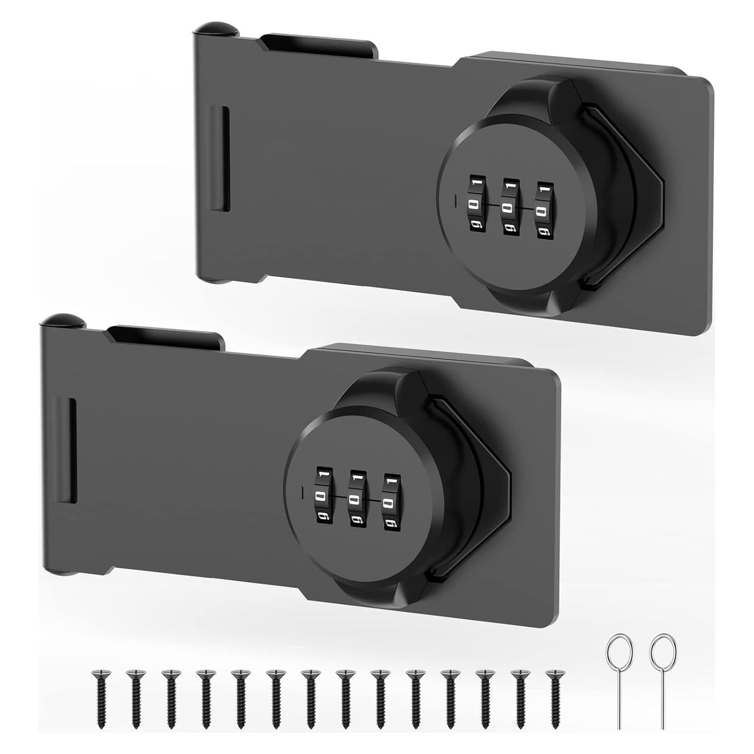 Cerraduras de Combinación YogePote para Puertas y Gabinetes - 2 Paquetes Negros