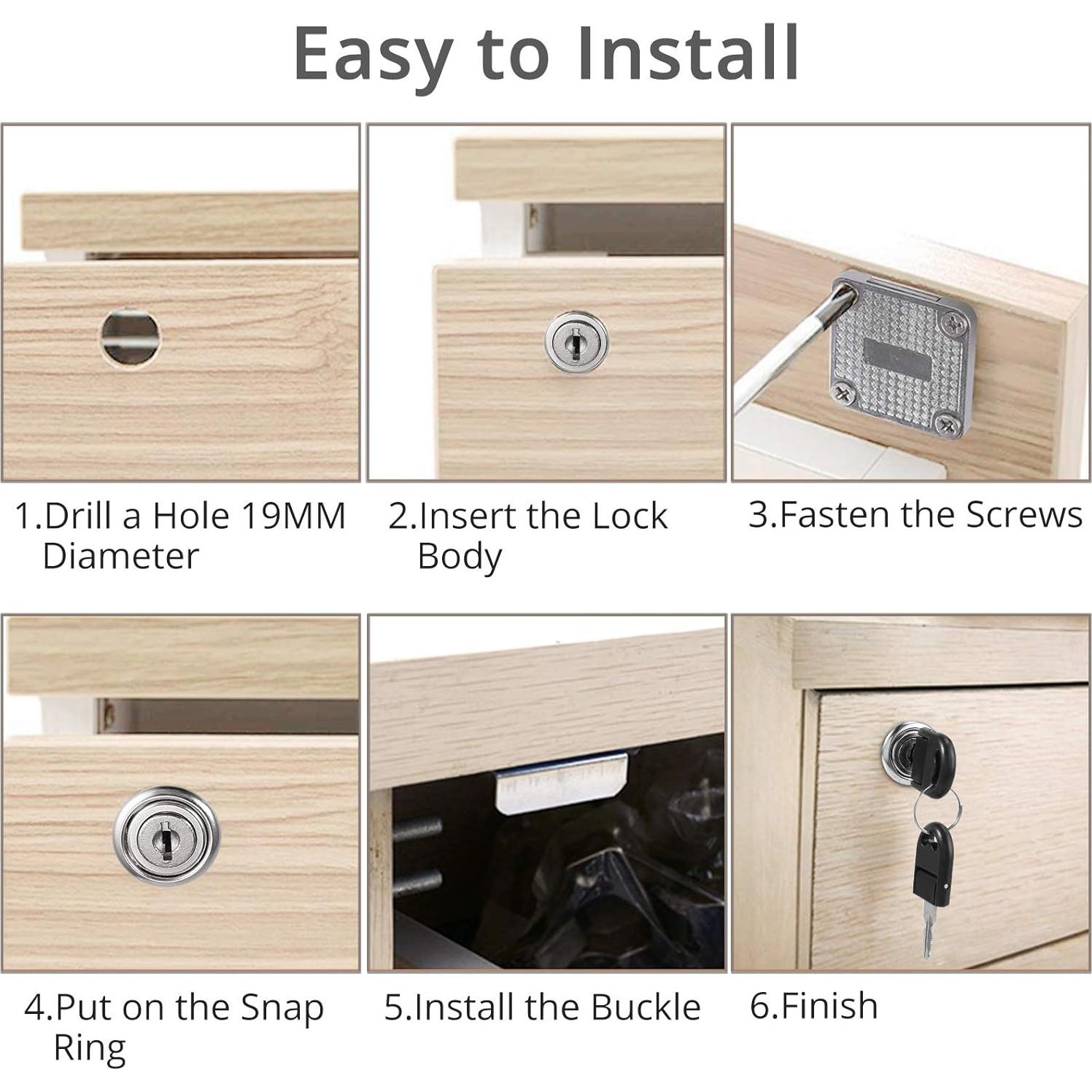 Cerradura de Seguridad para Muebles Tanice - 4 Piezas con 8 Llaves