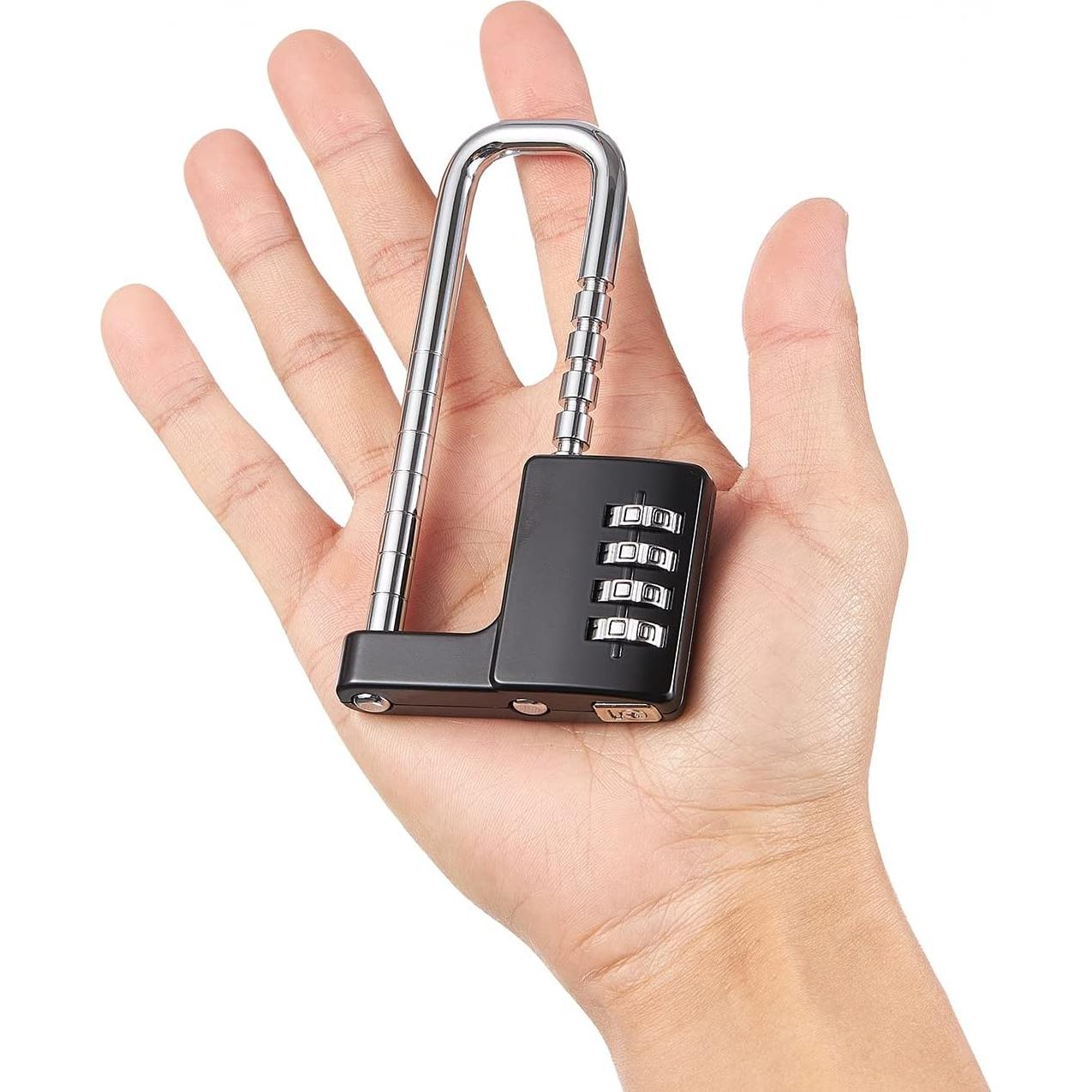 Candado de combinación ZGSJ 837 de acero inoxidable negro