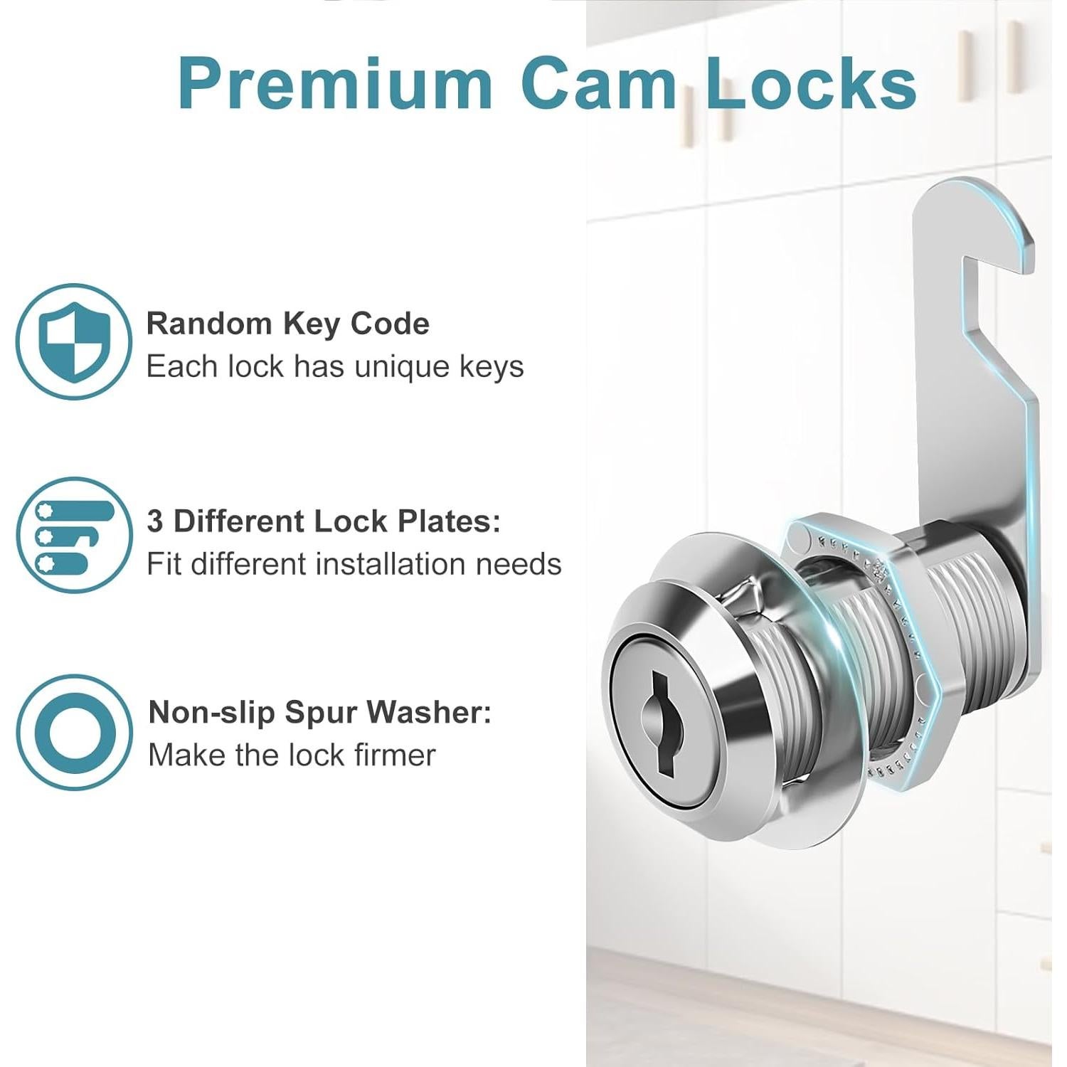 Cerradura de Cajón con Llave Pertinel 3/4" Zinc Plata 2PCS