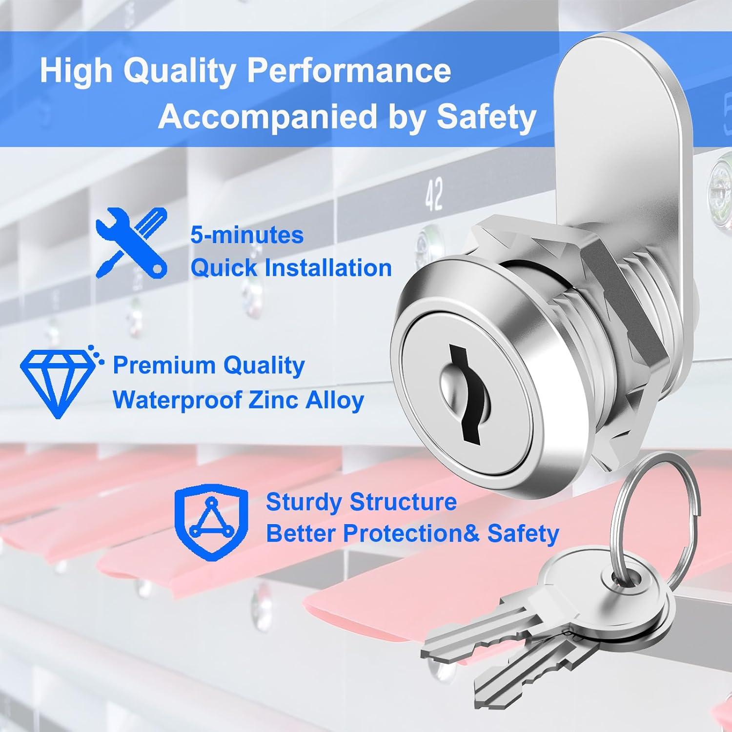 Cerraduras de Cajón BOZXYE 5/8" (16 mm) con Llave Igualada - 3 Piezas