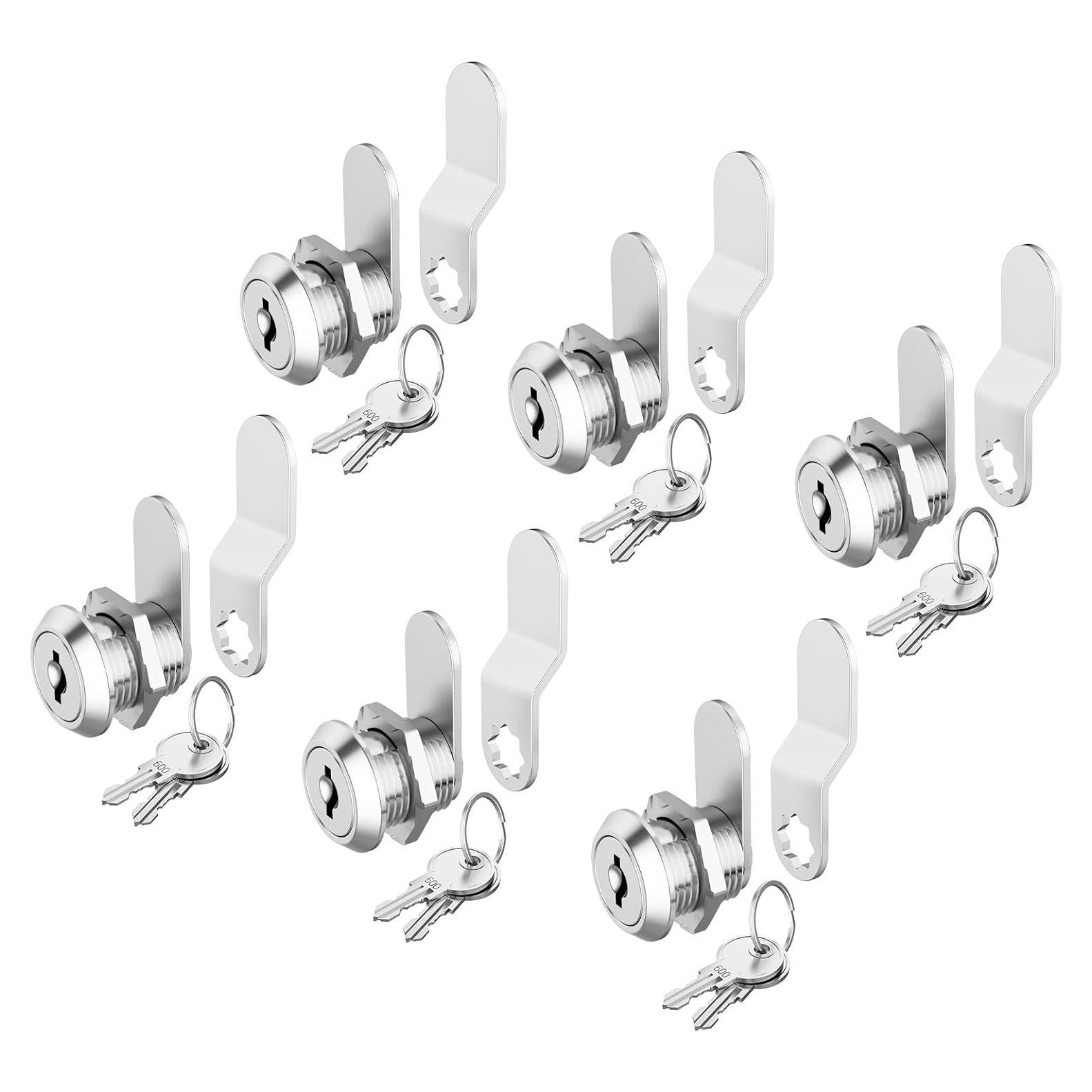 6 Cerraduras de Gabinete Hecfu 16mm con Llaves Iguales