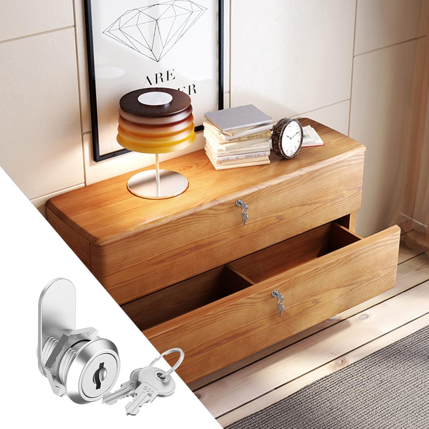 6 Cerraduras de Gabinete Hecfu 16mm con Llaves Iguales