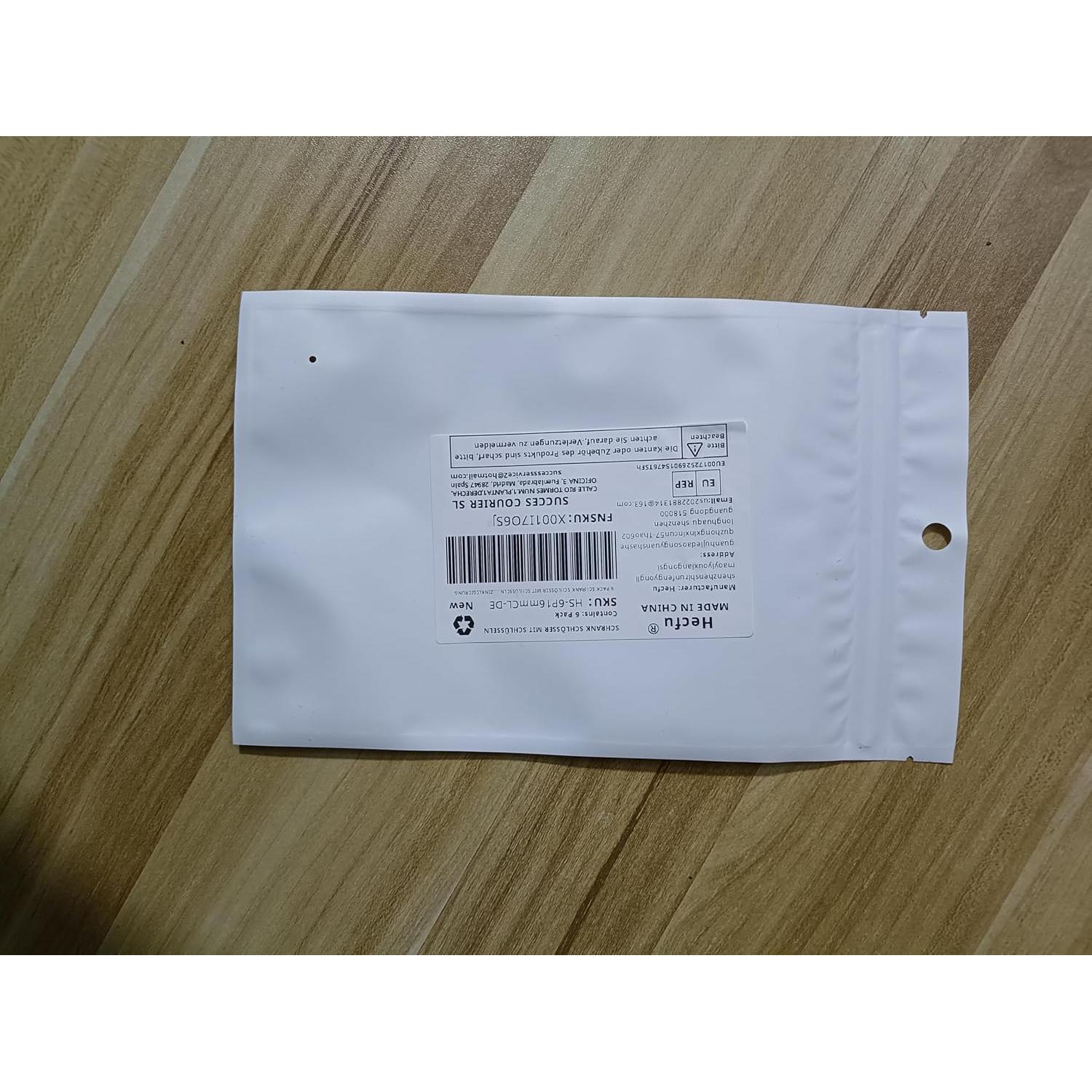 6 Cerraduras de Gabinete Hecfu 16mm con Llaves Iguales