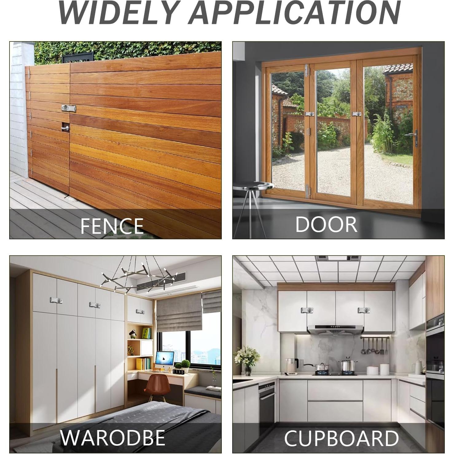 Cerraduras de Hasp Kyuionty 2 Pcs 65x32mm Plata con Llave